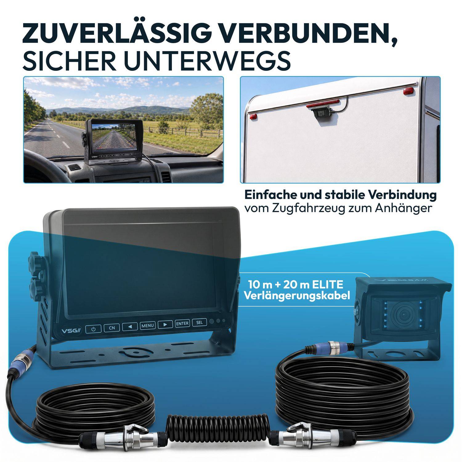 VSG24 Zugfahrzeug & Anhänger Set ELITE | 10m/20m