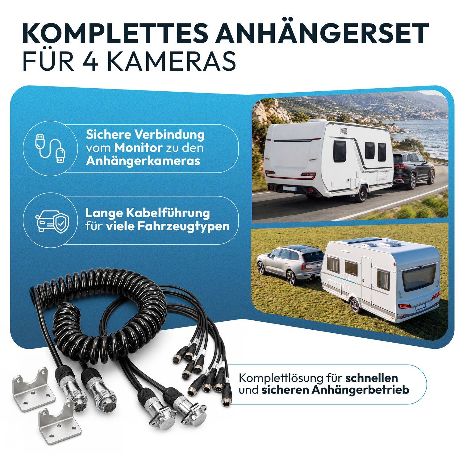 VSG24 Zugfahrzeug & Anhänger Set ELITE | 4 Kameras