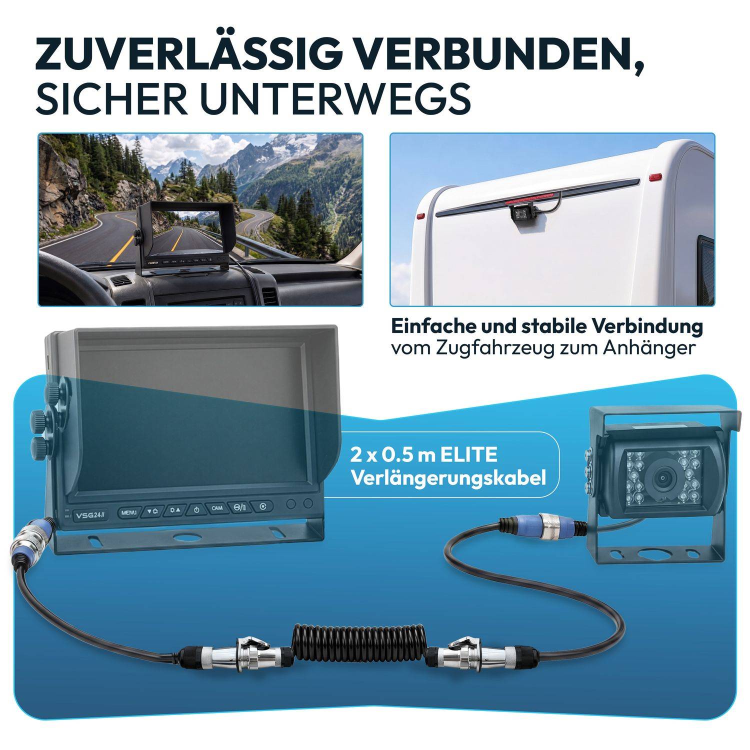 VSG24 Zugfahrzeug & Anhänger Set ELITE | 2 x 0,5 Meter