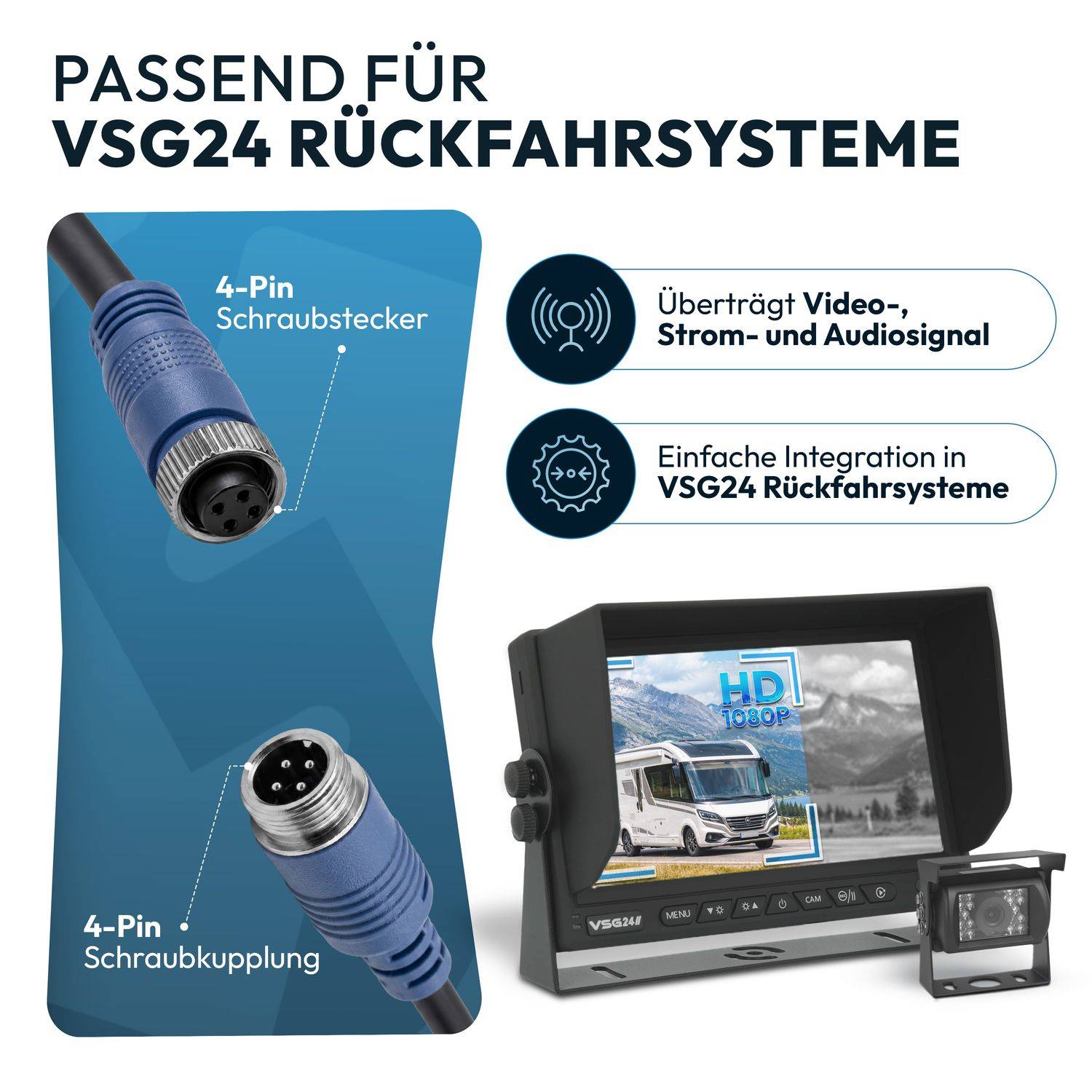 VSG24 Zugfahrzeug & Anhänger Set ELITE | 2 x 0,5 Meter