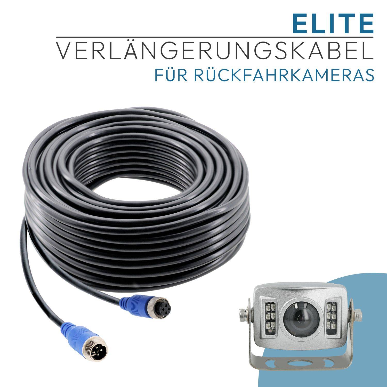 VSG24 Verlängerungskabel ELITE | 4-PIN für Rückfahrkameras | 15 Meter