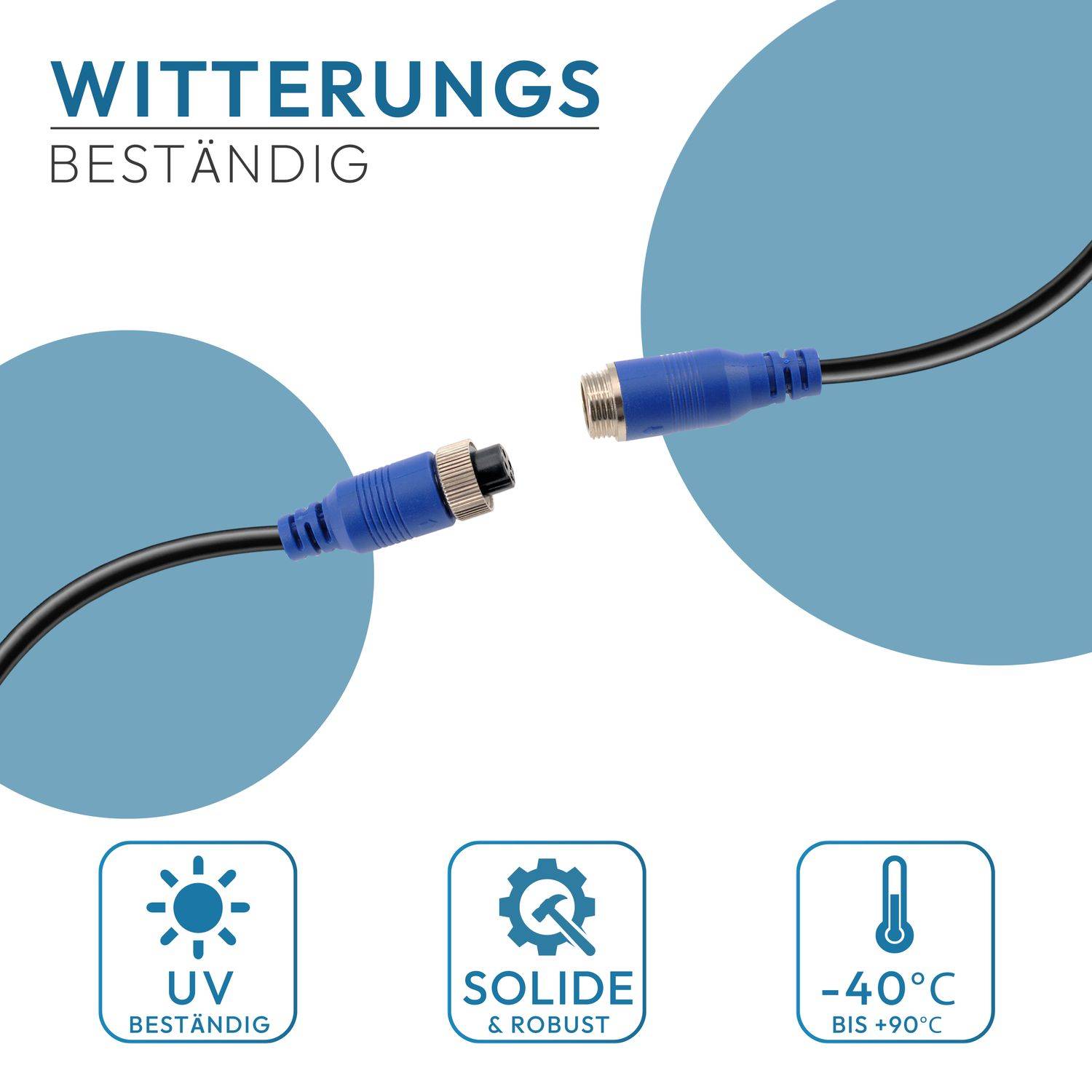 VSG24 Spiralkabel ELITE | 4-PIN für Rückfahrkameras | 3 Meter