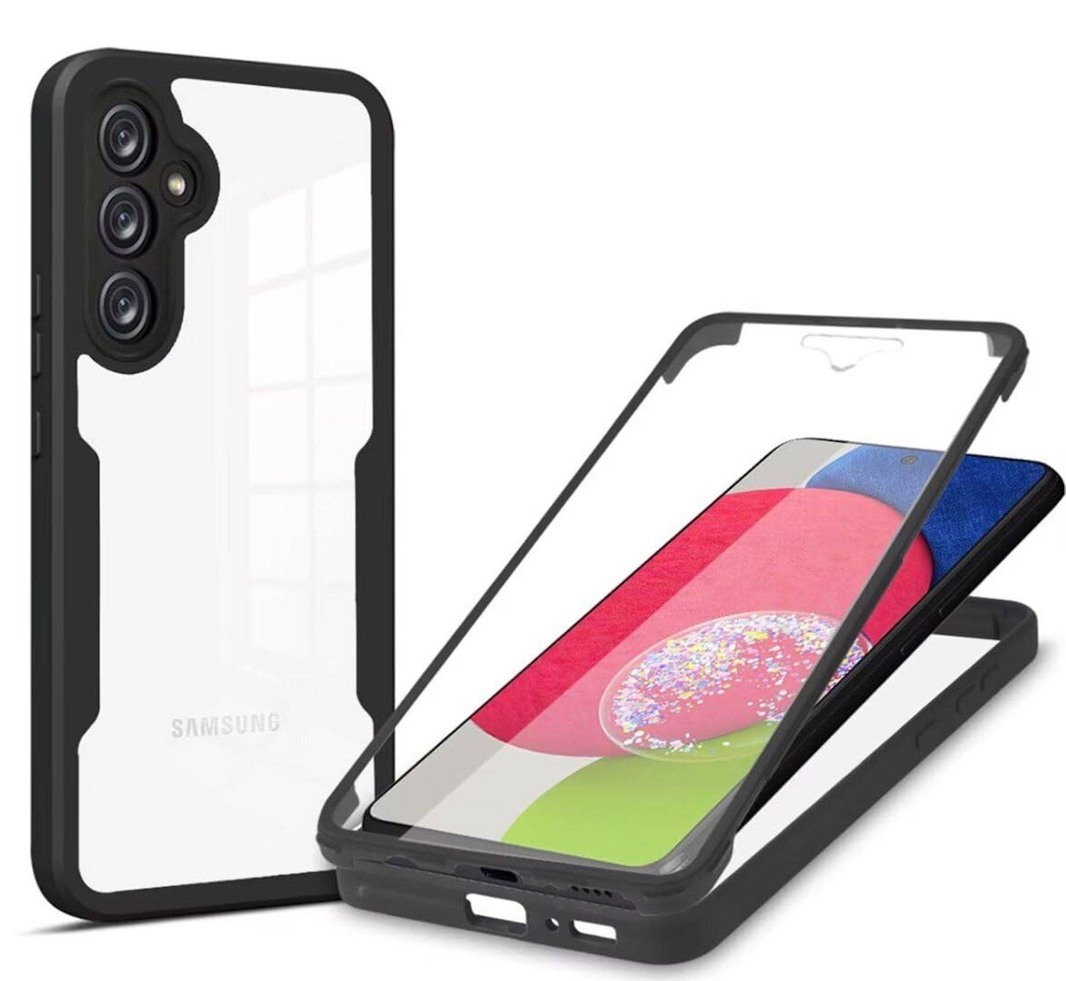 Für Samsung Galaxy A55 Full Cover 360 Acrylic Hybrid TPU Schutz Hülle