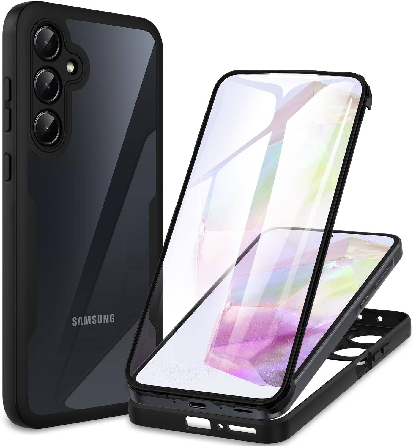 Für Samsung Galaxy A35 Full Cover 360 Acrylic Hybrid TPU Schutz Hülle