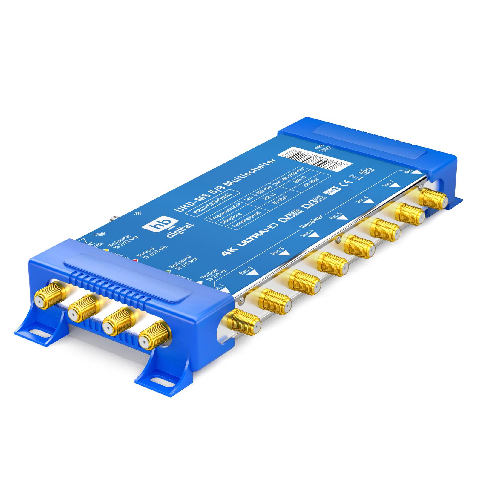 hb-digital SAT Multischalter UHD-MS 5/8 bis zu 8 Teilnehmer