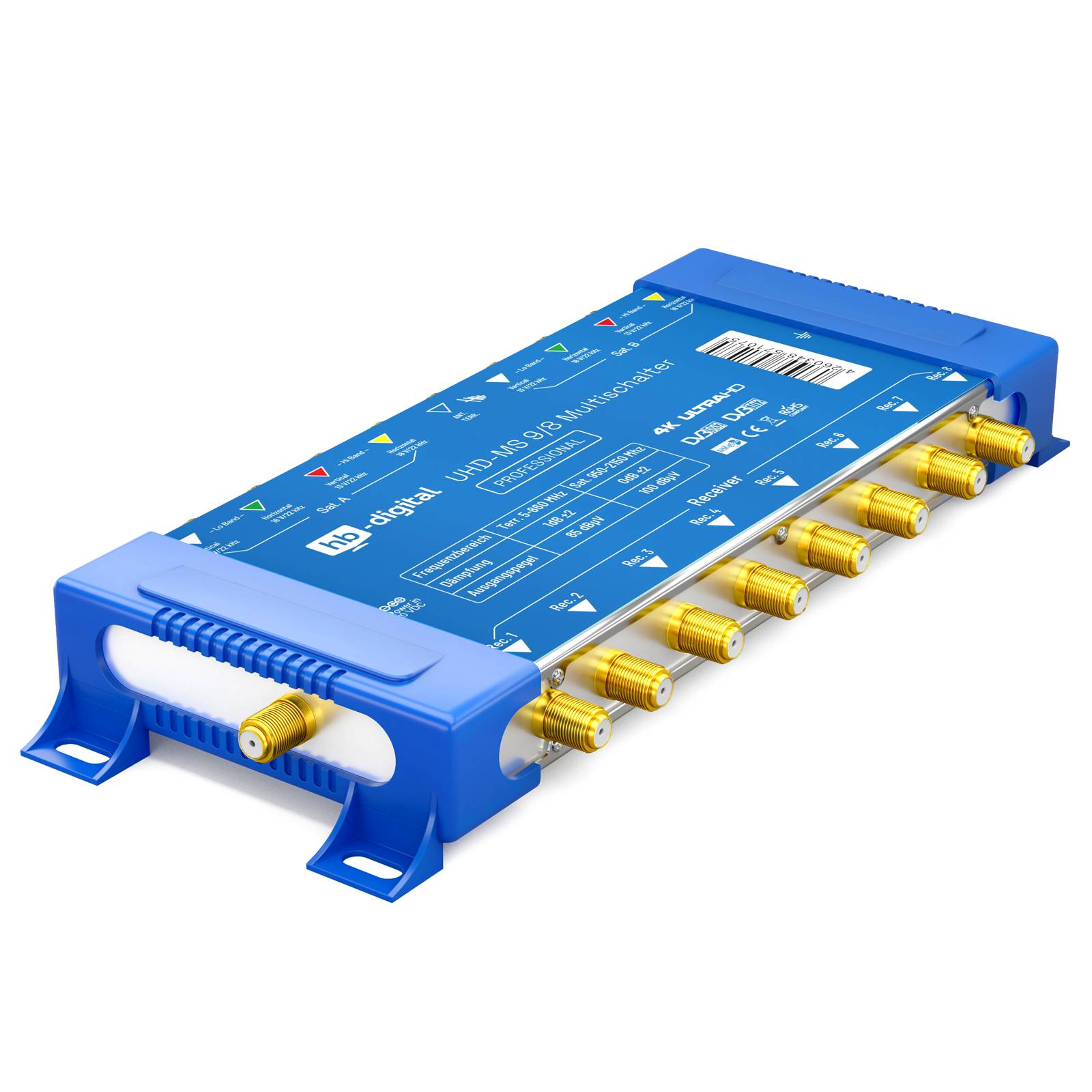 hb-digital Multischalter SAT UHD-MS 9/8 bis zu 8 Teilnehmer
