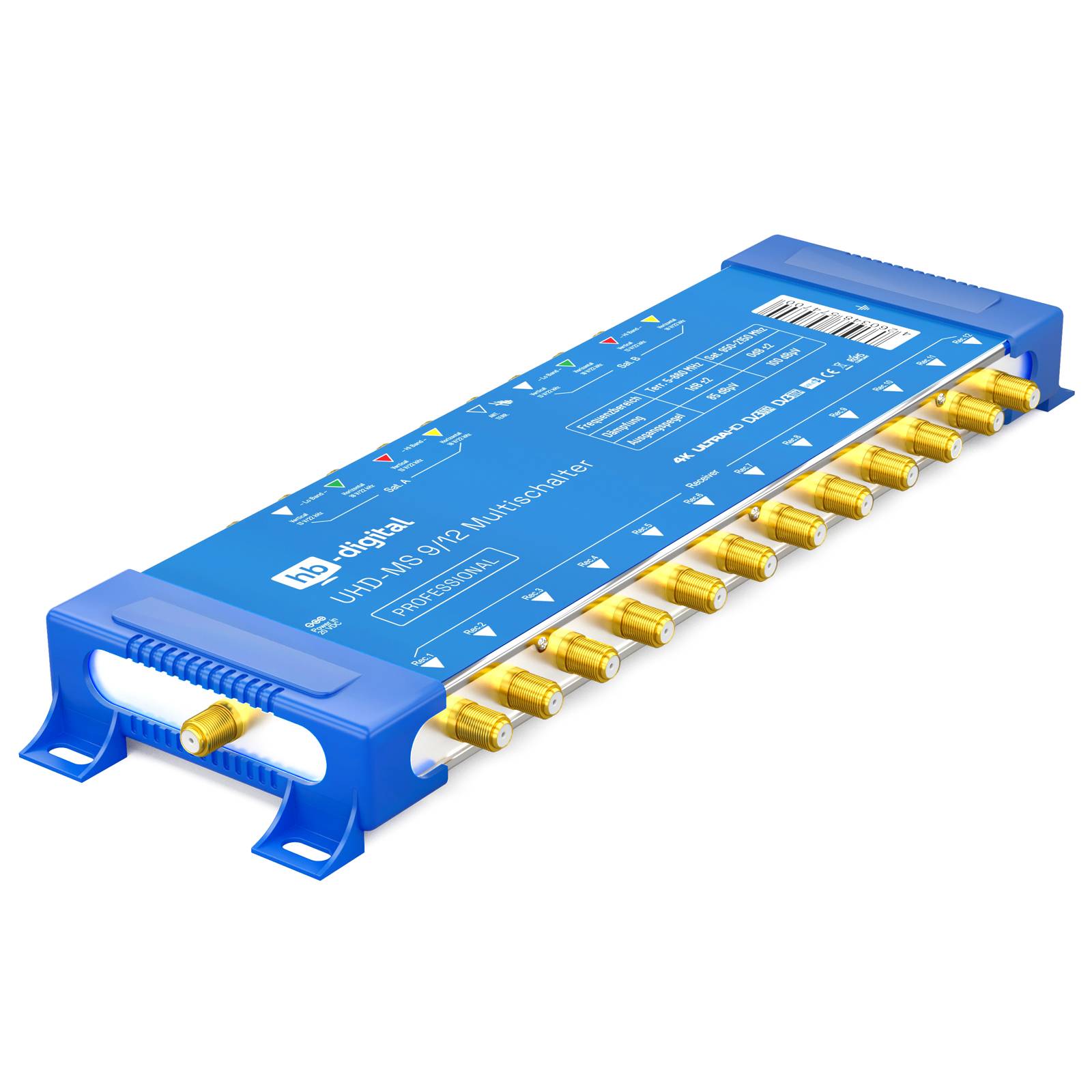 hb-digital Multischalter SAT UHD-MS 9/12 bis zu 12 Teilnehmer