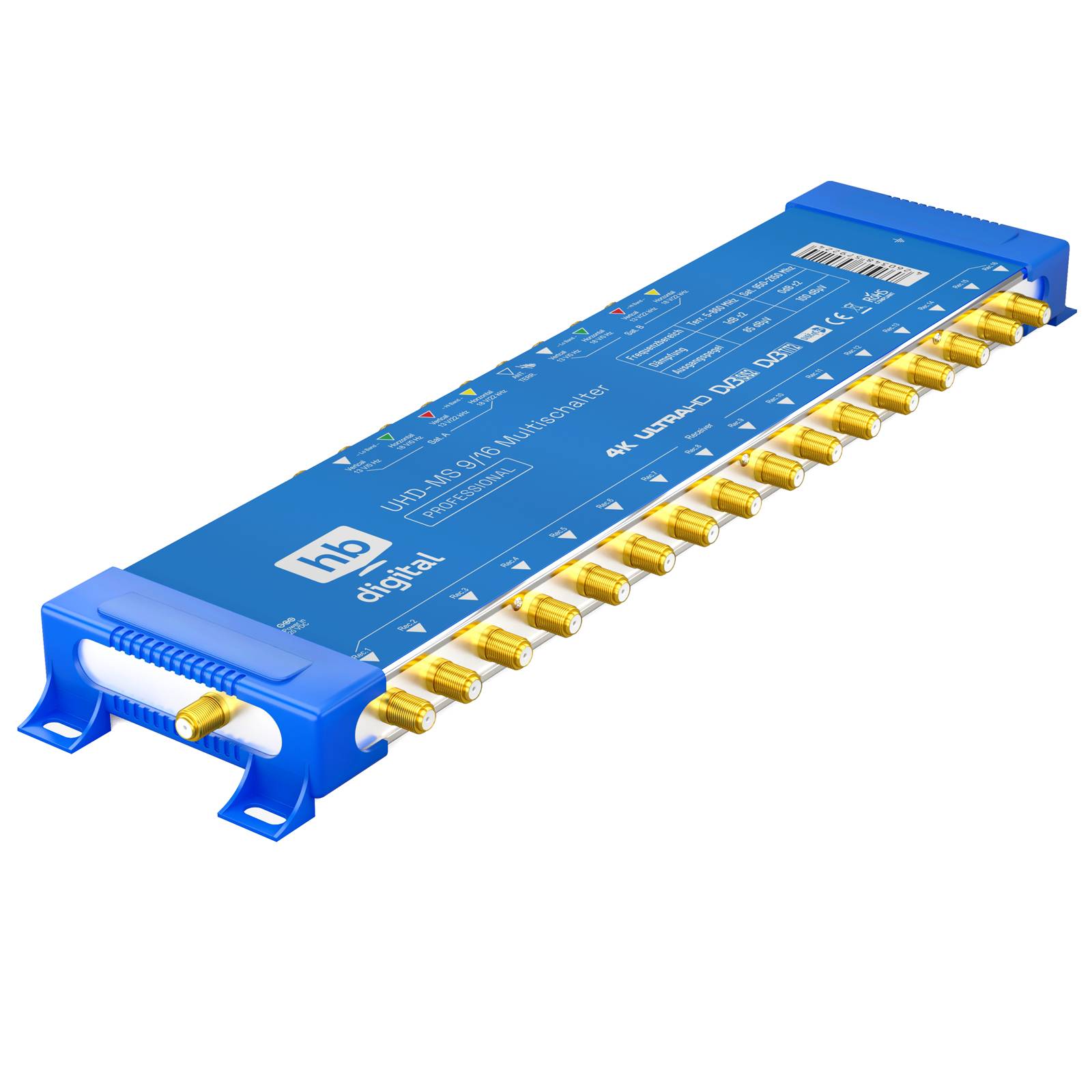 Multischalter SAT hb-digital UHD-MS 9/16 bis zu 16 Teilnehmer