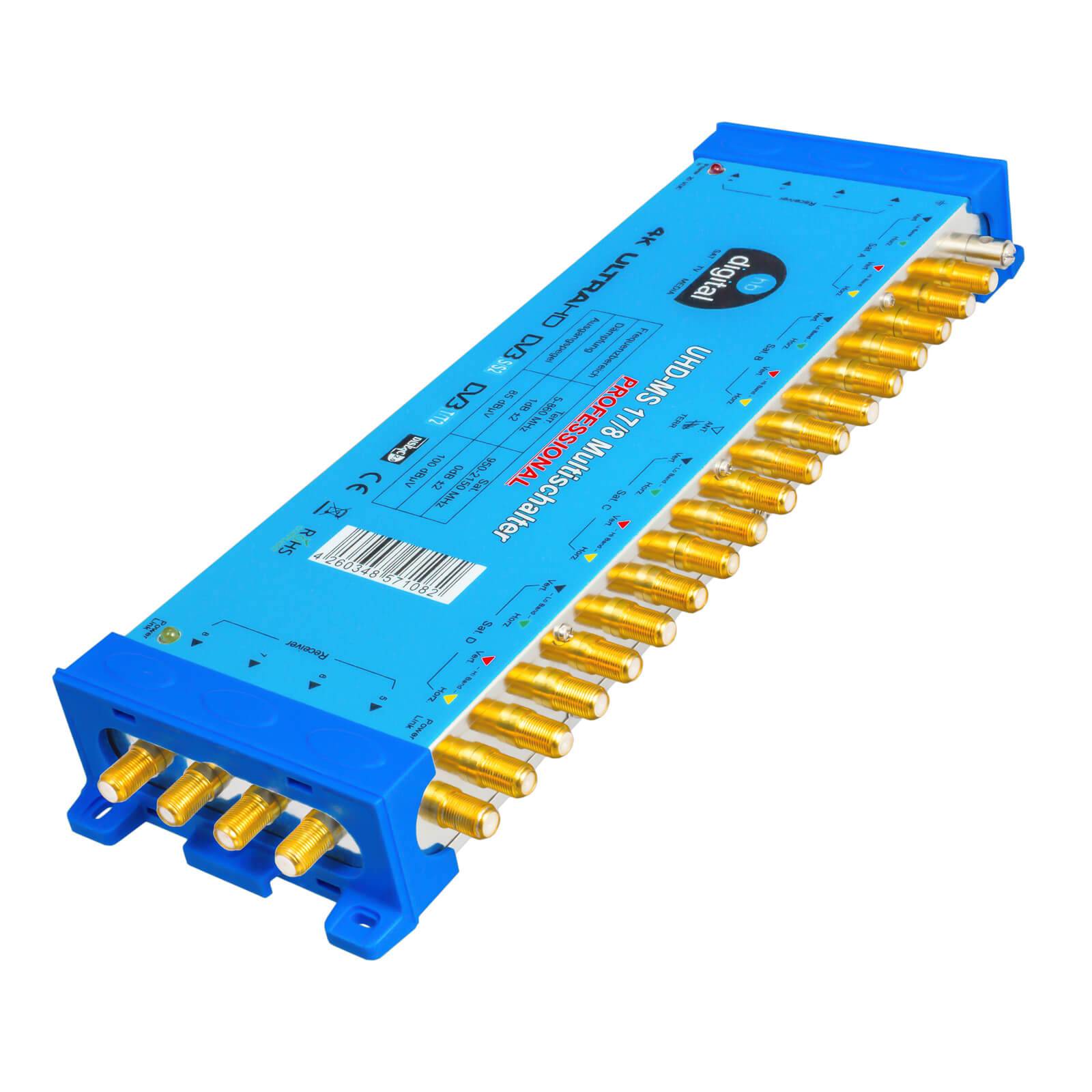 hb-digital Multischalter SAT UHD-MS 17/8 bis zu 8 Teilnehmer