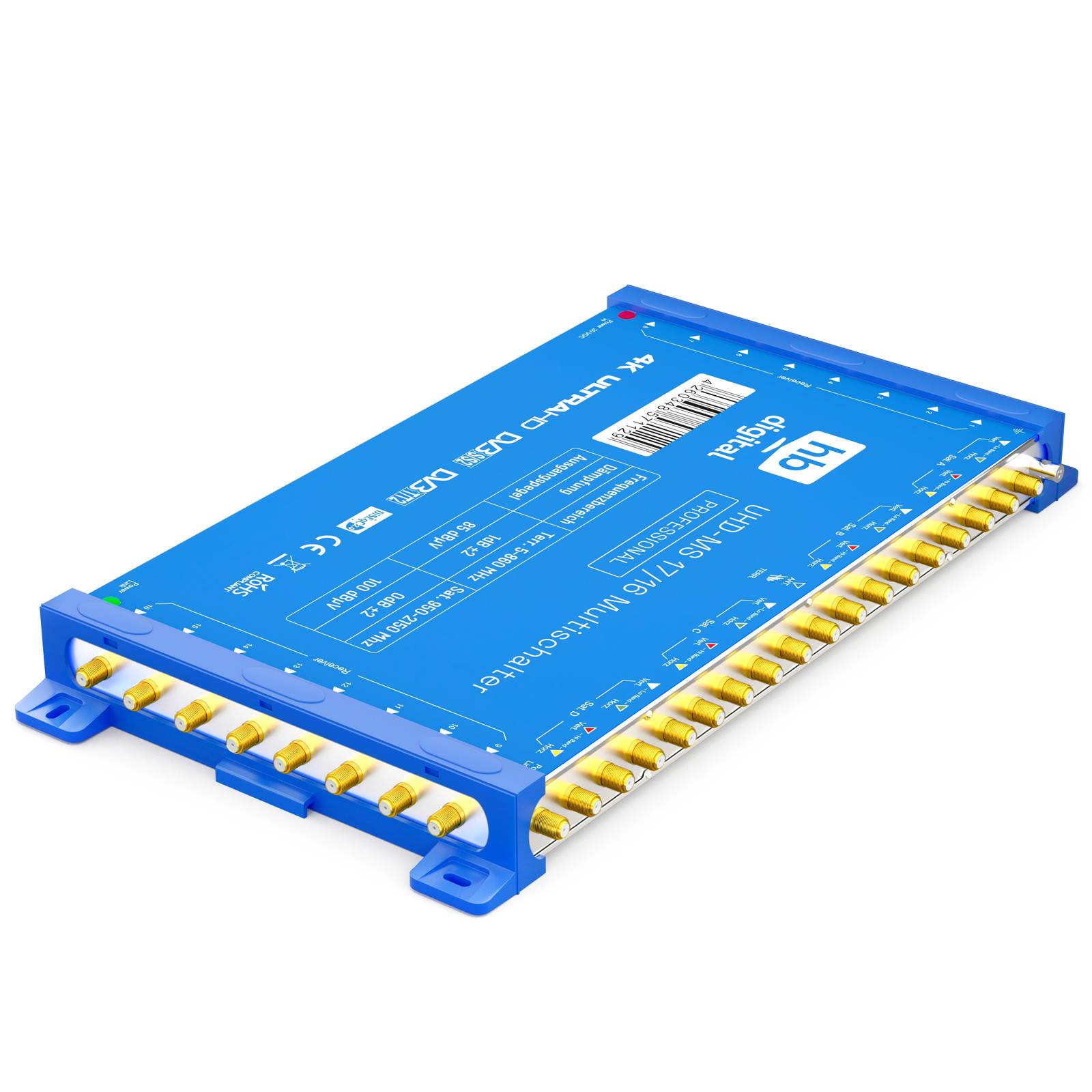 hb-digital Multischalter SAT UHD-MS 17/16 bis zu 16 Teilnehmer