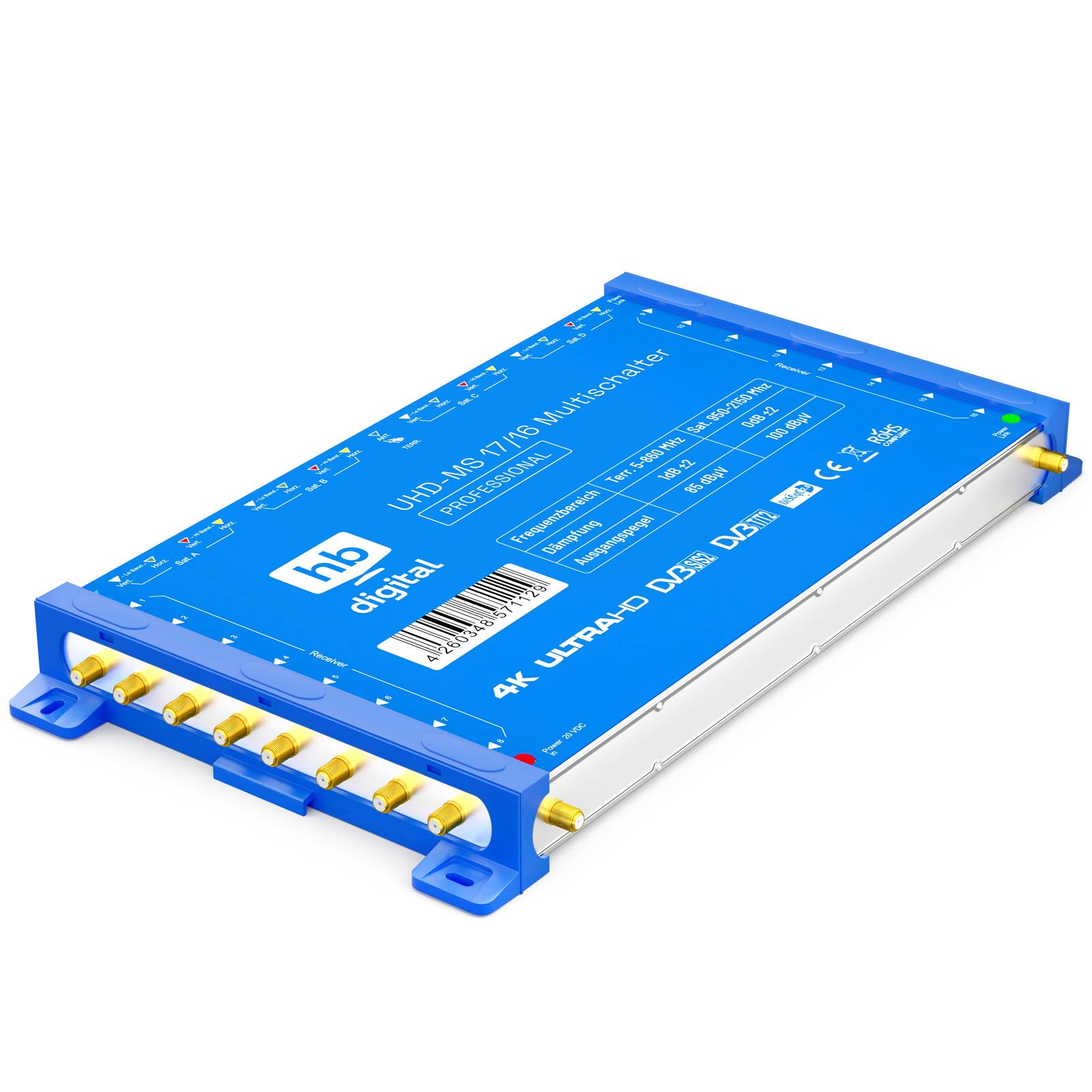 hb-digital Multischalter SAT UHD-MS 17/16 bis zu 16 Teilnehmer