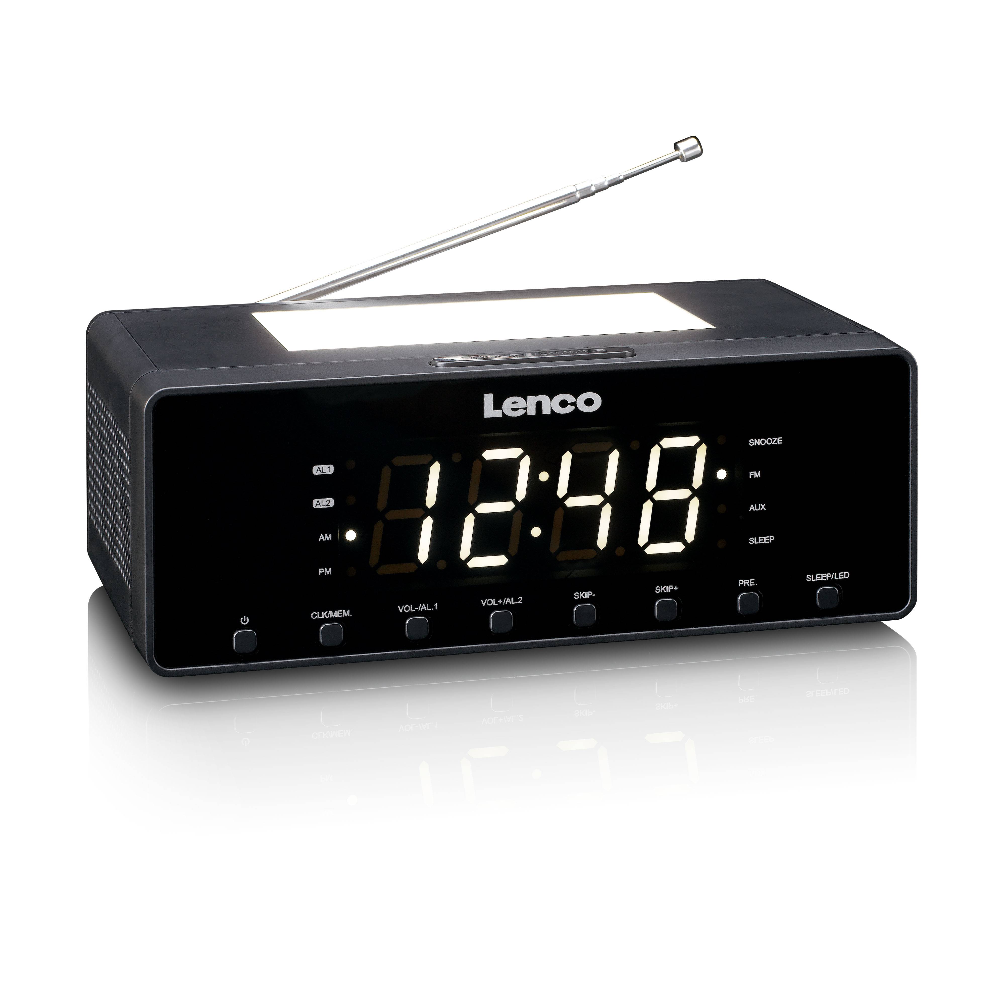 Der Lenco CR-540BK ist ein kompakter FM-Radiowecker mit einem 1,2-Zoll-LED-Display und einer Nachtlichtfunktion. Dieser stilvolle Wecker sorg