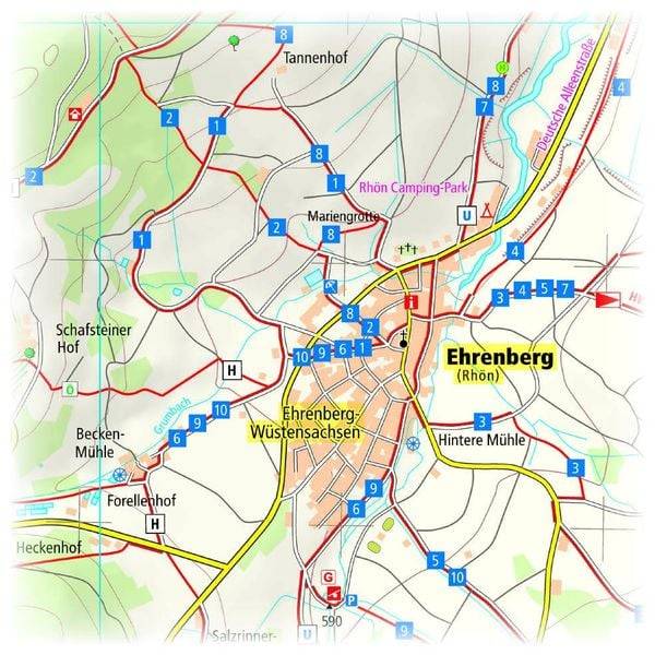 Rhön, Wasserkuppe / Rother Kuppe, Hilders - Gersfeld (Rhön) - Fladungen 1:25 000