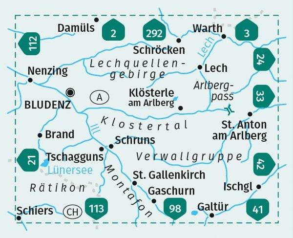 KOMPASS Wanderkarte 32 Bludenz-Schruns 1:50.000