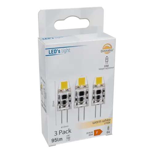 LED's light LED Kapsel G4 1W warmweiß Klar 12V dimmbar 3-Pack LED's light LED Kapsel G4 1W warmweiß Klar 12V dimmbar 3-Pack