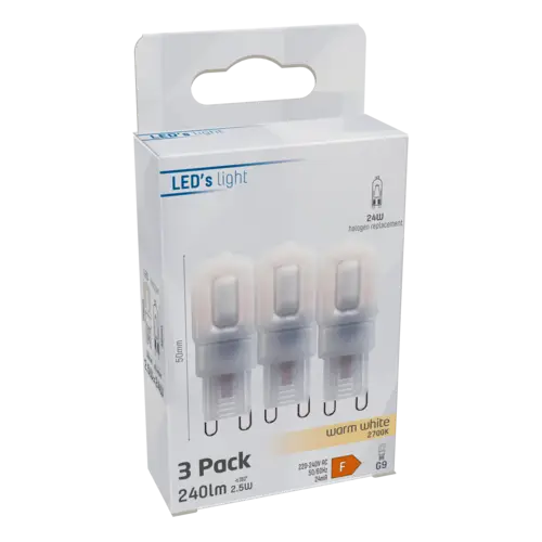 LED's light LED Kapsel G9 2.5W warmweiß Frosted 3-Pack LED's light LED Kapsel G9 2.5W warmweiß Frosted 3-Pack