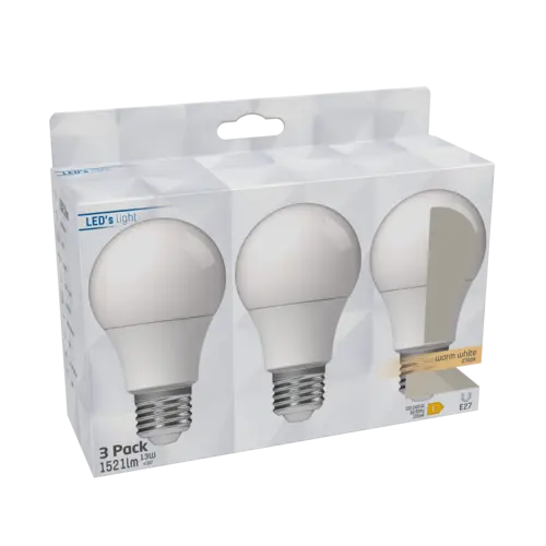 LED's light LED Birne E27 13,0W warmweiß Opal A60 3-Pack LED's light LED Birne E27 13,0W warmweiß Opal A60 3-Pack