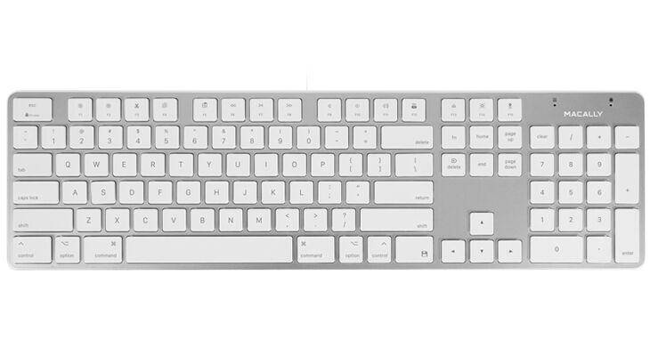 Macally SLIMKEYPROA-US, USB-A Tastatur für Mac, mit US QWERTY Layout
