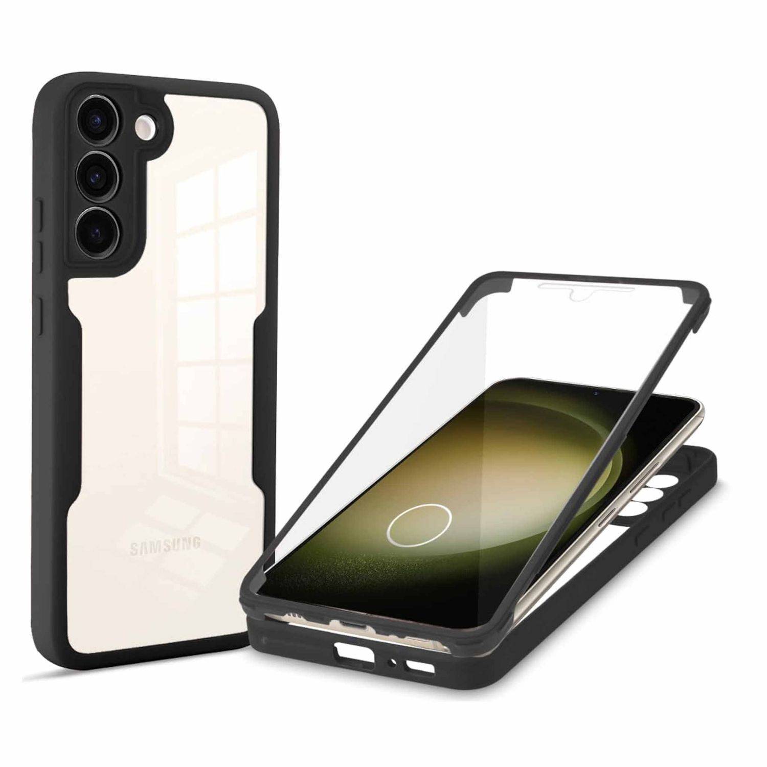 Für Samsung Galaxy S24 Full Cover 360 Acrylic Hybrid TPU Schutz Hülle