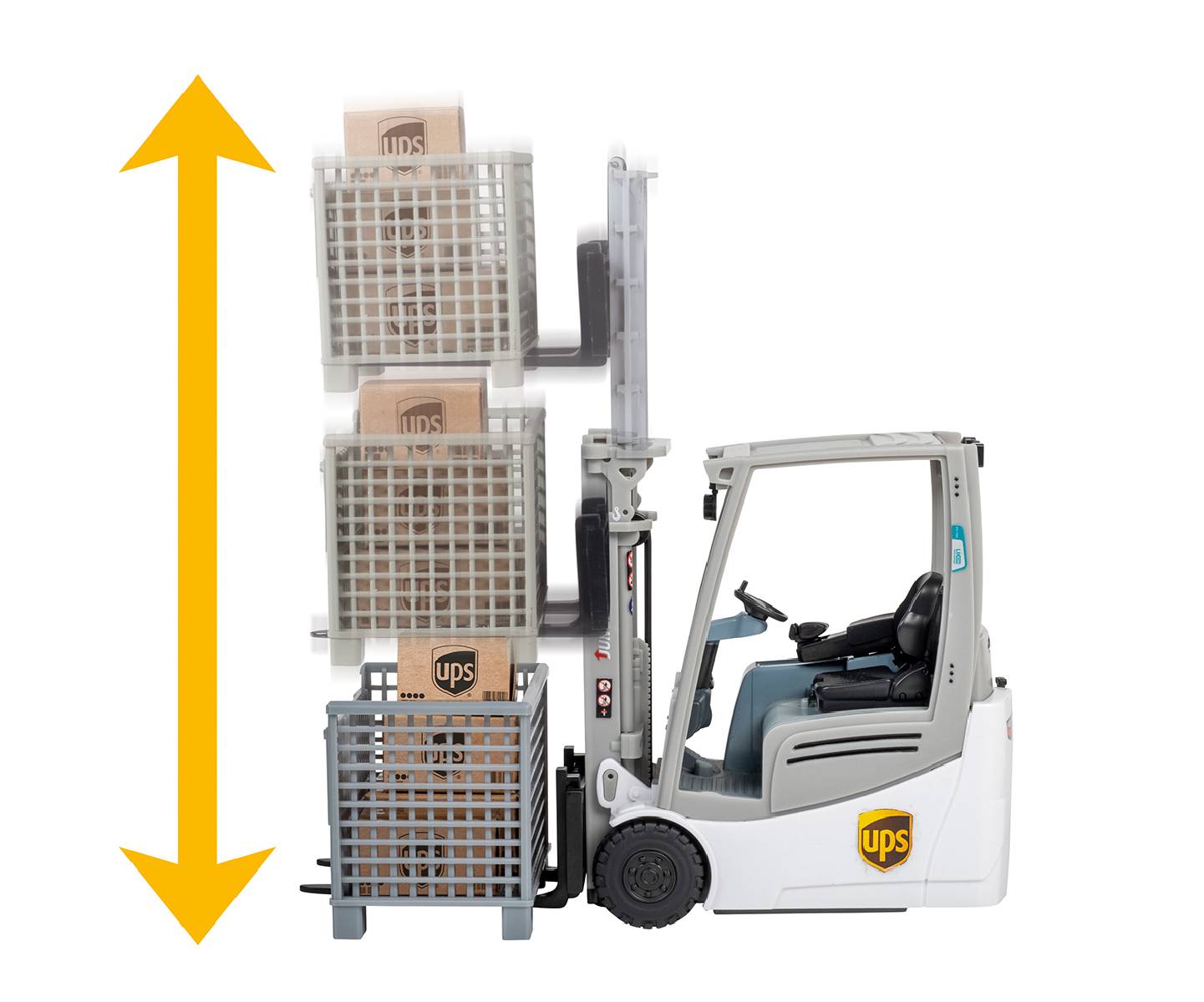 Happy People - Ferngesteuerter Gabelstapler - UPS Jungheinrich EFG 216 K Li-Ion (1:16) Spielzeuggabelstapler Stapler