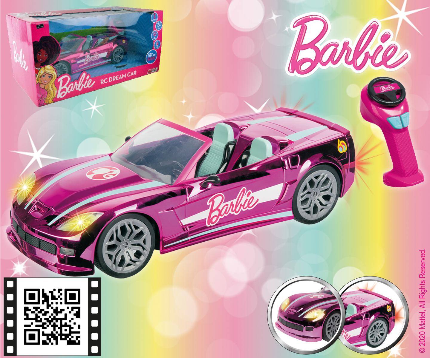 Happy People - Ferngesteurtes Auto - Barbie Dream Car (40 cm) mit Licht, kompatibel mit Barbie