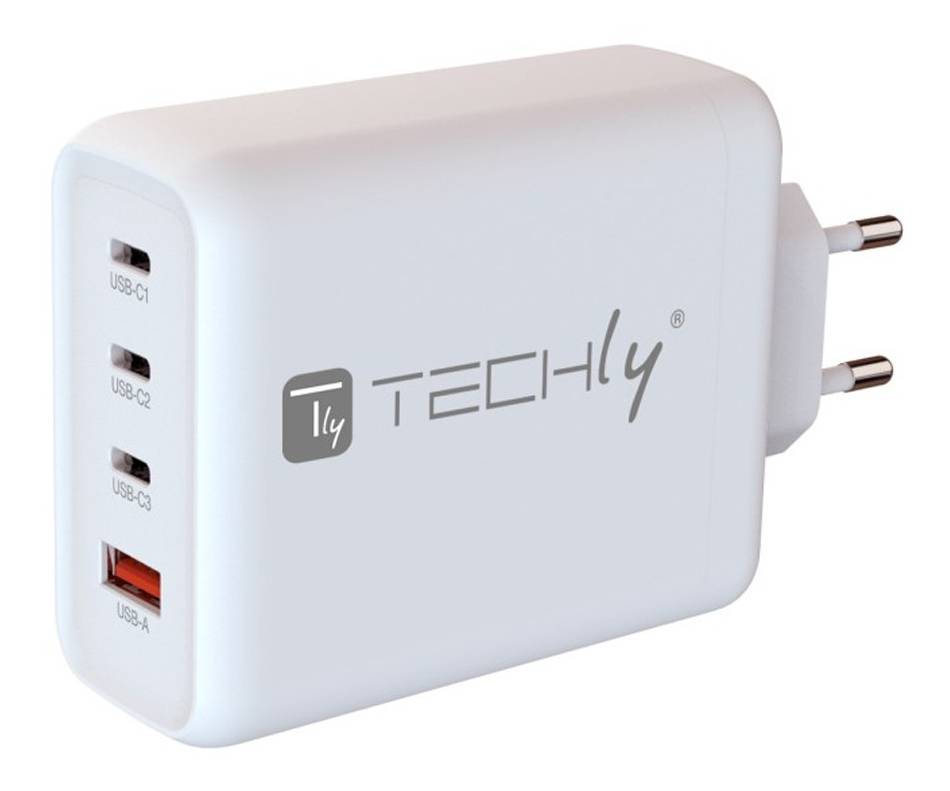Techly Ladegerät USB-C 1-2-3/USB-A 140W