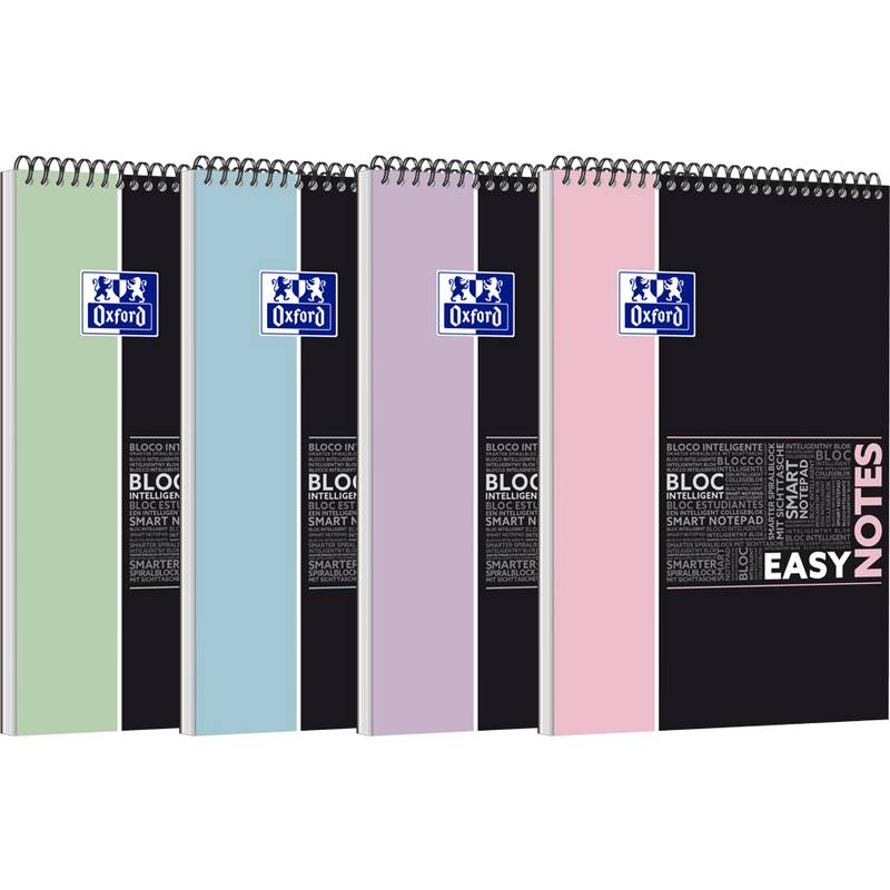 Oxford Studium Spiralnotizblock EASYNOTES Pastell, A4+