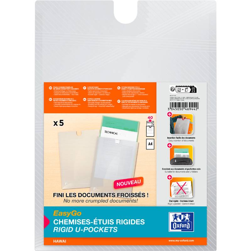 Oxford EasyGo Dokumentenhülle HAWAI, DIN A4, transparent