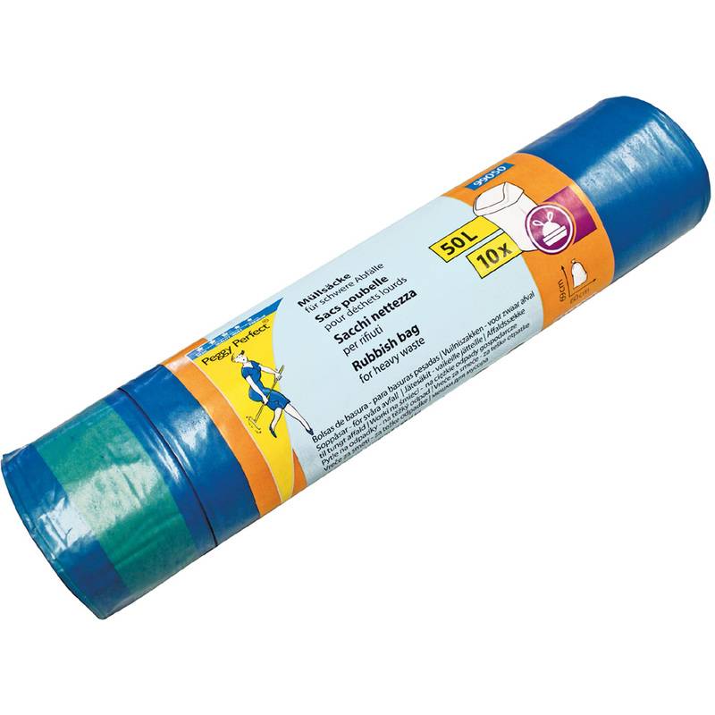 Peggy Perfect Müllsäcke LDPE, mit Zugband, 50 Liter, blau