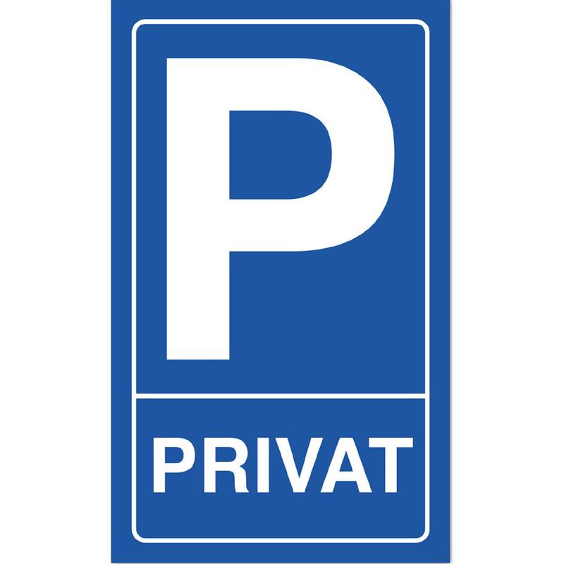 EXACOMPTA Hinweisschild "Privatparkplatz", blau/weiß