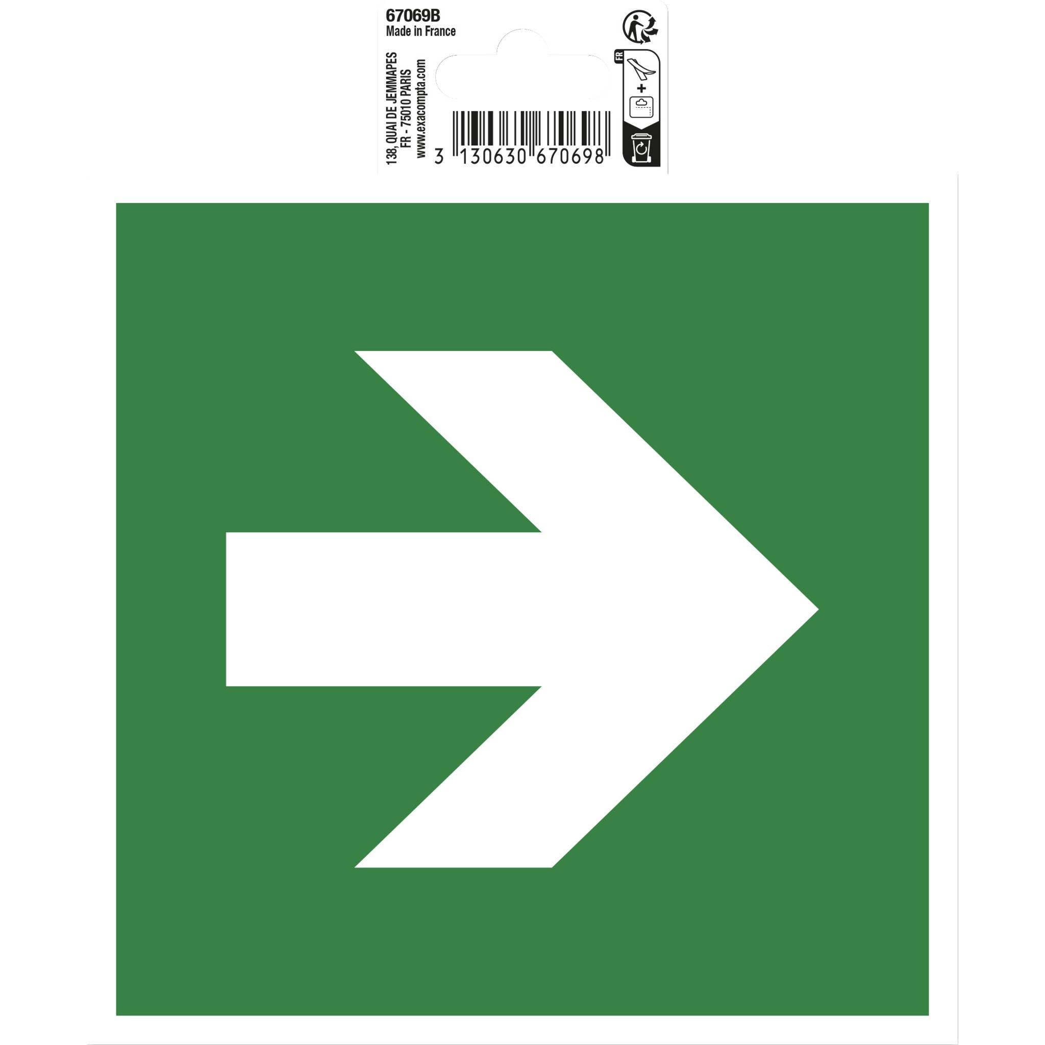 Exacompta Hinweisschild weißer Pfeil 15x15 cm, PVC - 67069B