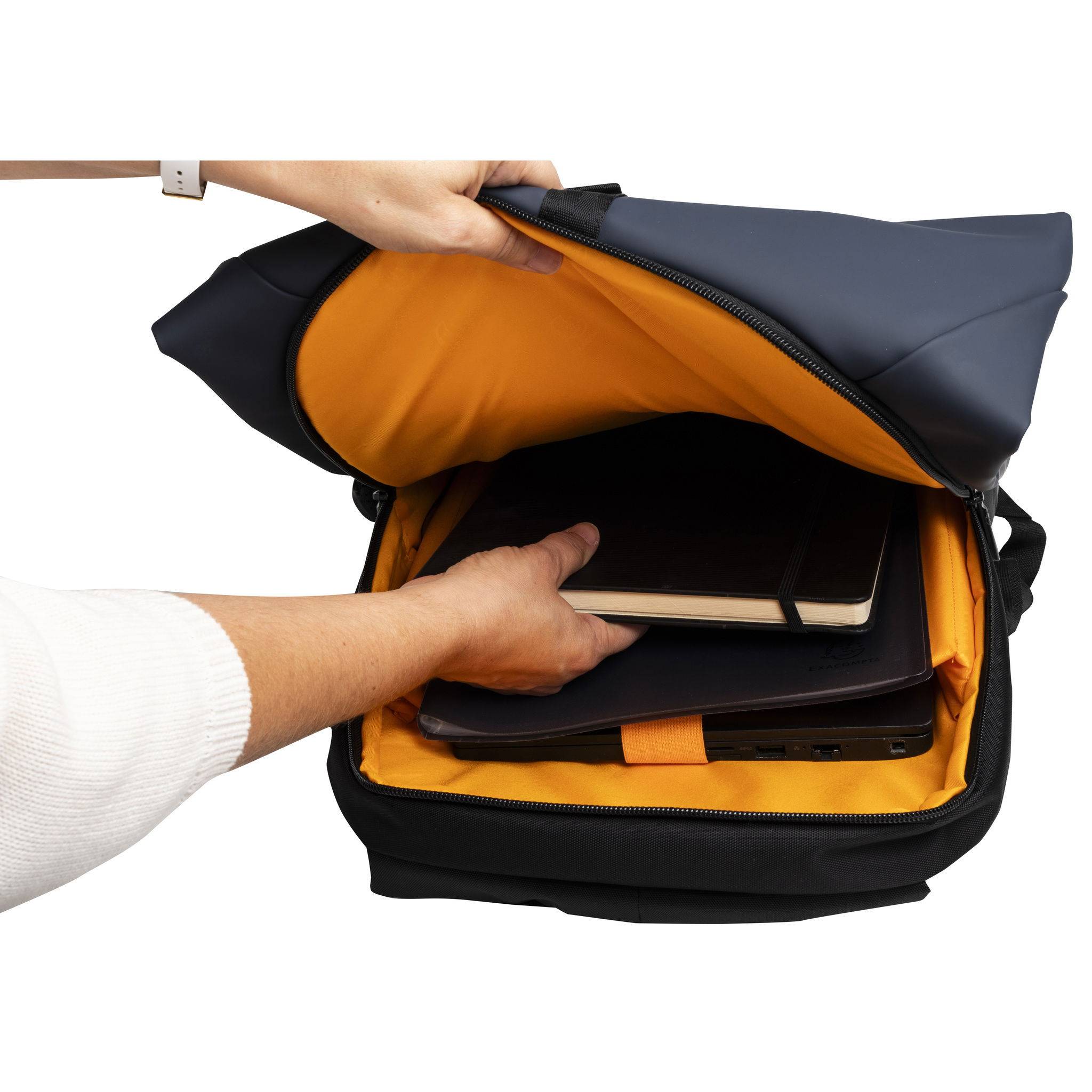 Exacompta Laptoprucksack mit 2 Fächern, 37x46x16 cm, Exactive Schiefer - 17536E