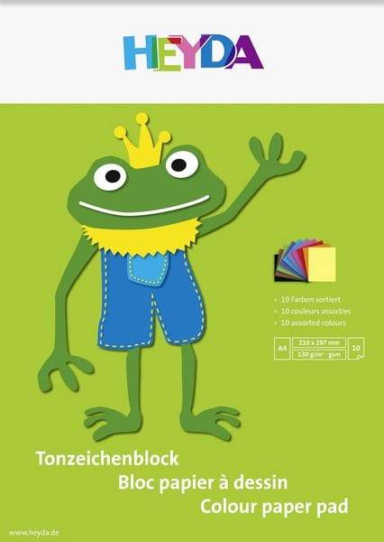 Heyda Tonpapier-Block A4, 10 Blatt