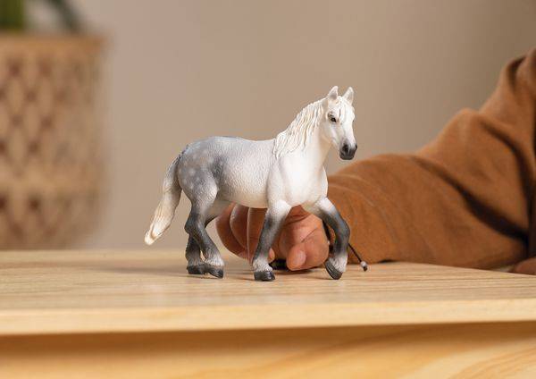 Schleich 13971 - Farm World, Percheron Stute, Pferd, Tierfigur, Länge: 15 cm