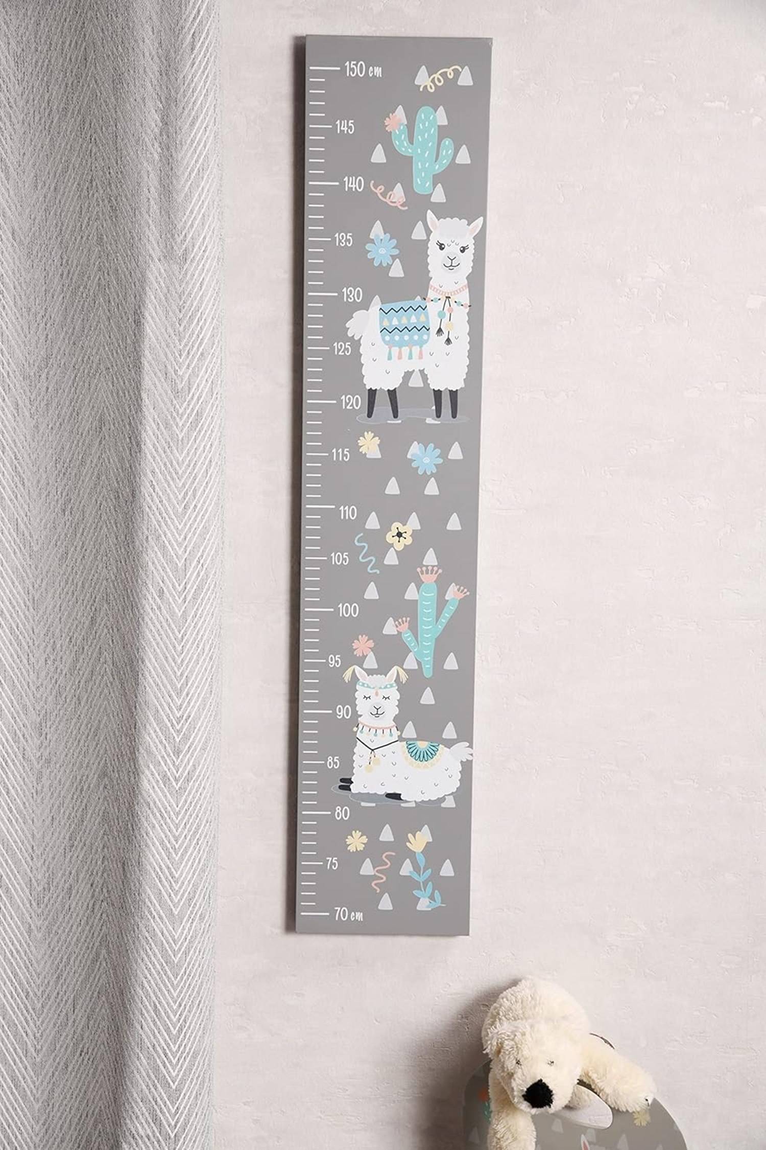 Kesper | Kindertisch Set | Weiß | mit 2 Stühlen und Messlatte Alpaka | Faserplatte/Holz