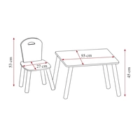 Kesper | Kindertisch Set | Weiß | mit 2 Stühlen und Messlatte Alpaka | Faserplatte/Holz Kesper | Kindertisch Set | Weiß | mit 2 Stühlen und Messlatte Alpaka | Faserplatte/Holz
