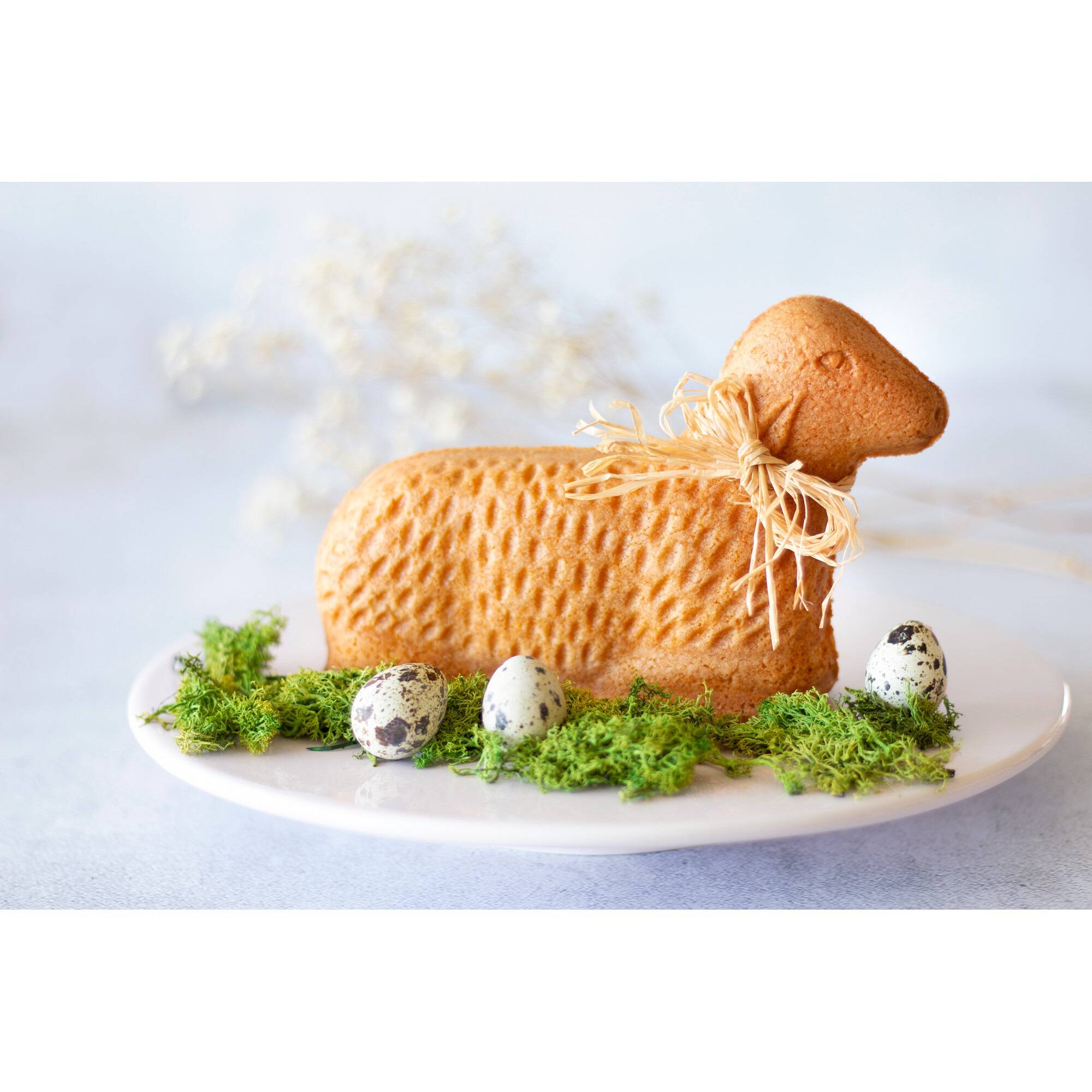 Staedter - We love baking - 3D Osterlamm Backform extra groß für 880 ml, Lamm Backform für Ostern, Backform Ostern antihaftbeschichtet, Motivbackfo