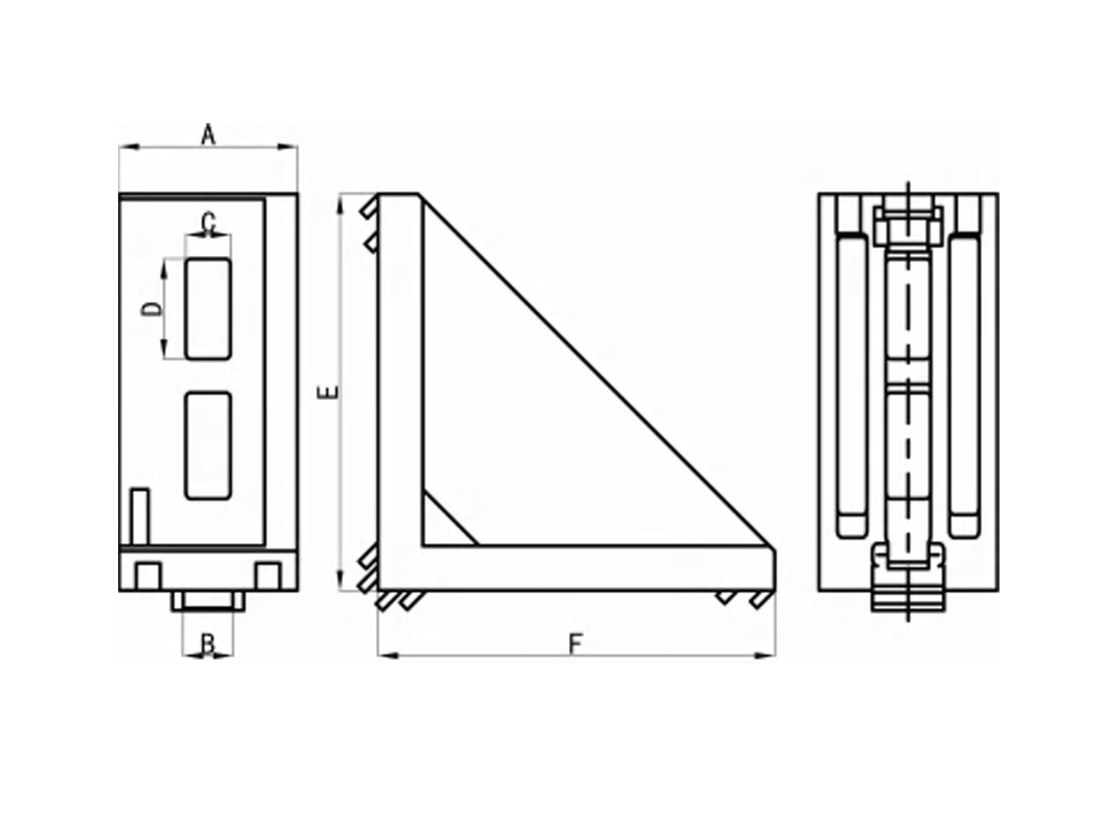 Verbindungswinkel - 2040-6, Aluminium blank, I-Typ Nut 5, B-Typ Nut 6, VPE 10