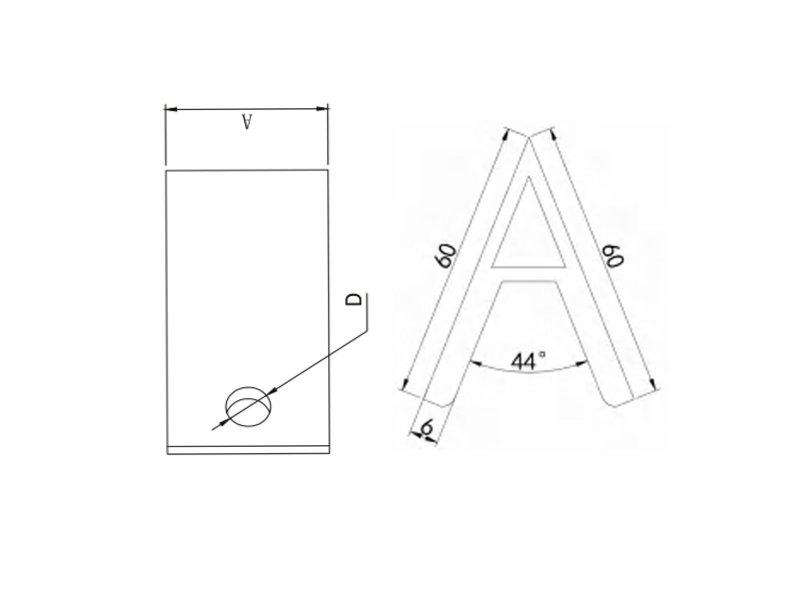 Winkel 2020-45°, Aluminium, eloxiert, I-Typ Nut 5, B-Typ Nut 6, VPE 10 Stück