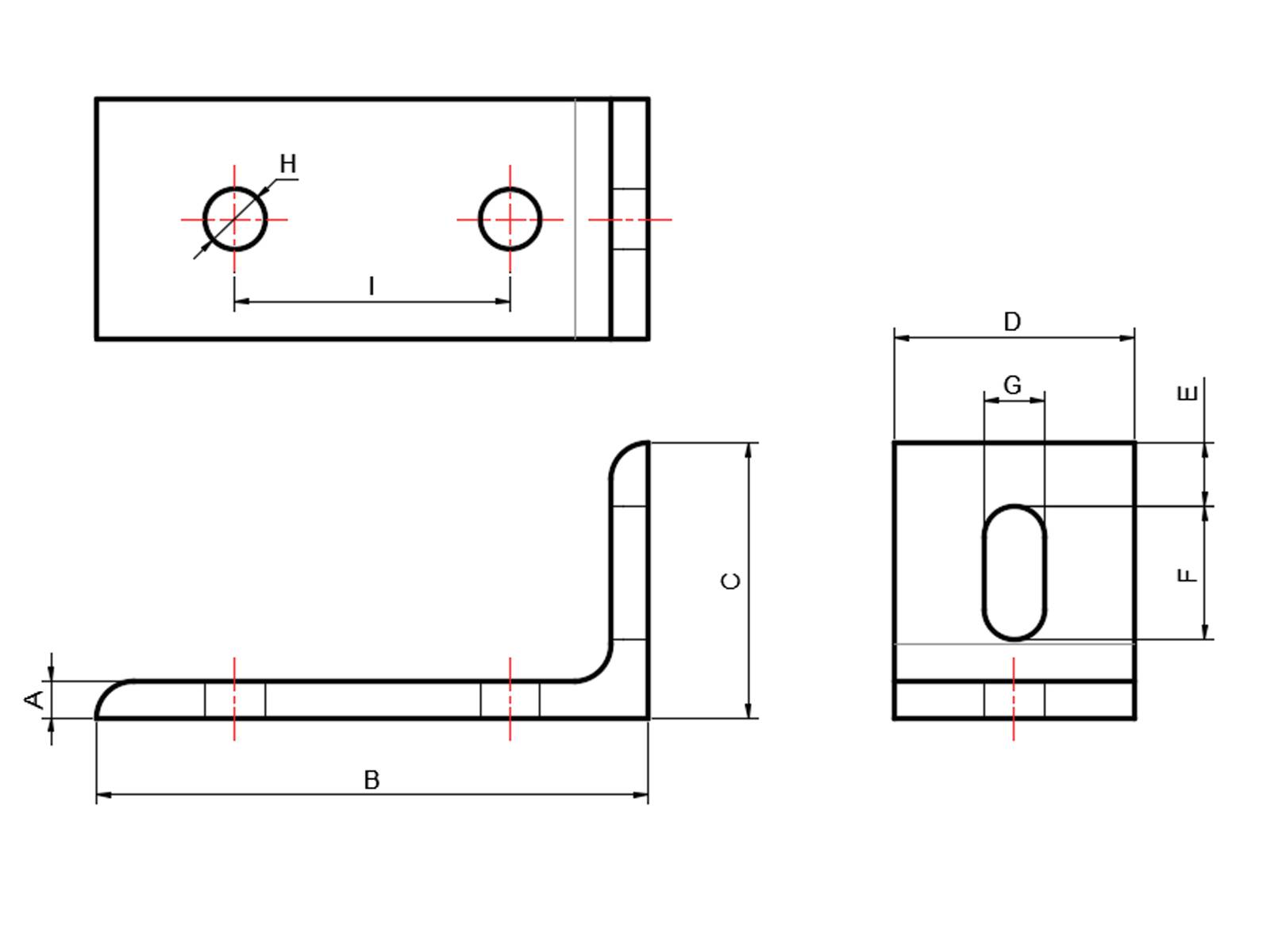Winkel, 4080 - 002 Aluminium, eloxiert, I-Typ Nut 8, VPE 10 Stück