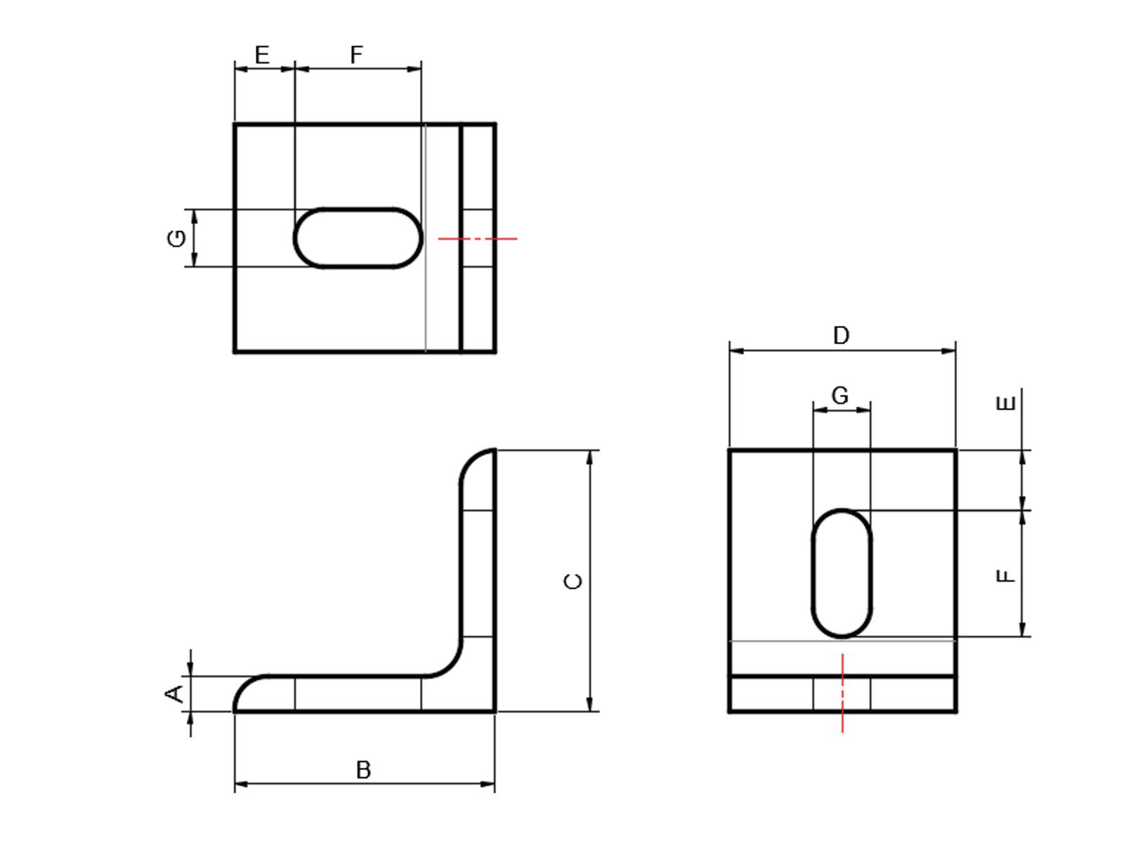 Winkel, 3030 A Aluminium, eloxiert, I-Typ Nut 6, B-Typ Nut 8, VPE 10 Stück