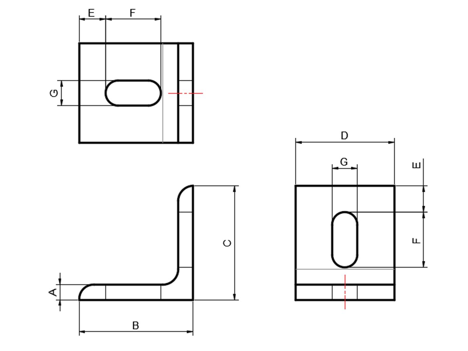 Winkel, 4545, Aluminium, eloxiert, B-Typ Nut 10, VPE 10 Stück