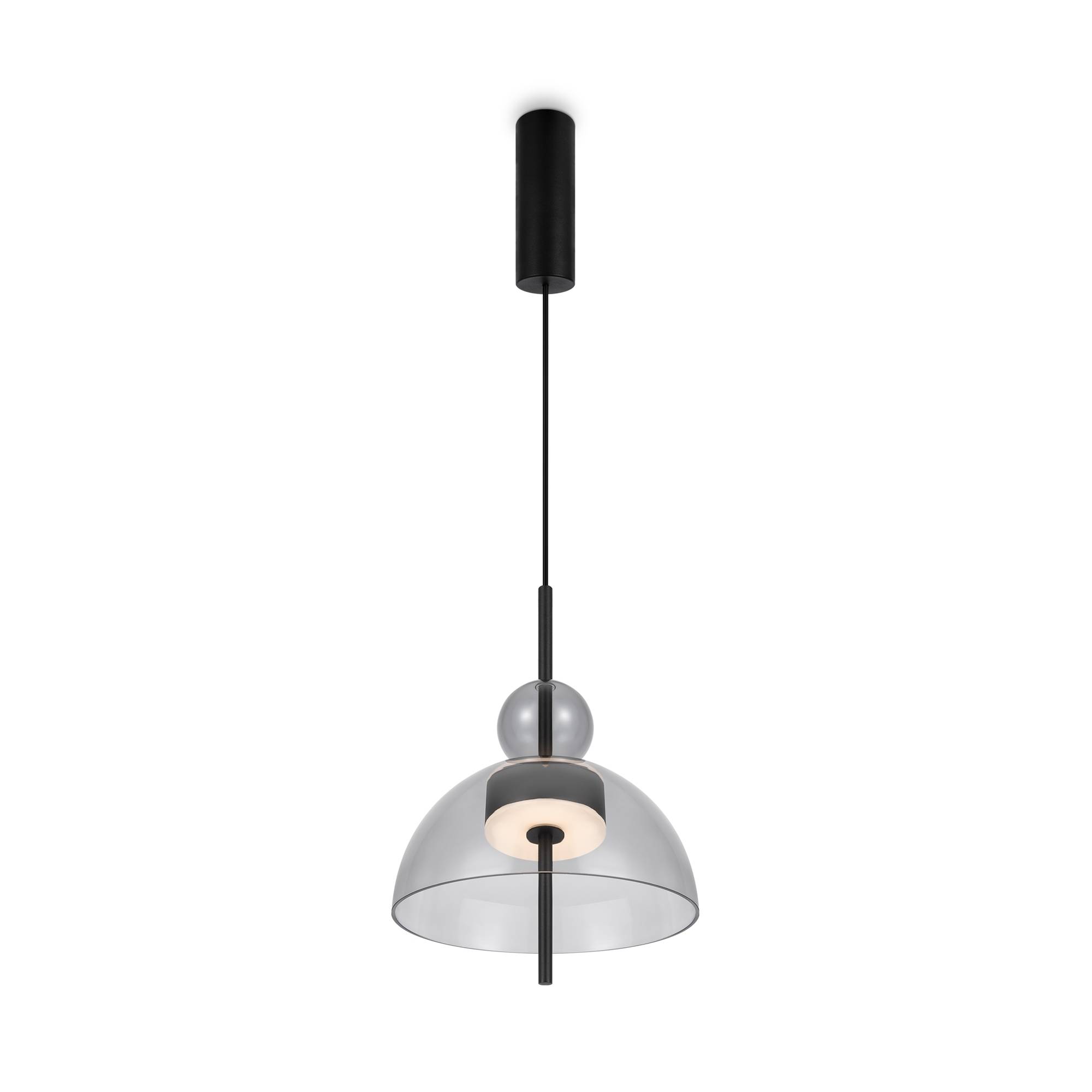 Maytoni Moderne Pendelleuchte Bangkok LED incl. in Schwarz aus Metall Glas 12 W für Küche, Schlafzimmer, Wohnzimmer, Esszimmer, Lobby