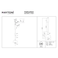 Maytoni Moderne Pendelleuchte Bangkok LED incl. in Schwarz aus Metall Glas 12 W für Küche, Schlafzimmer, Wohnzimmer, Esszimmer, Lobby Maytoni Moderne Pendelleuchte Bangkok LED incl. in Schwarz aus Metall Glas 12 W für Küche, Schlafzimmer, Wohnzimmer, Esszimmer, Lobby