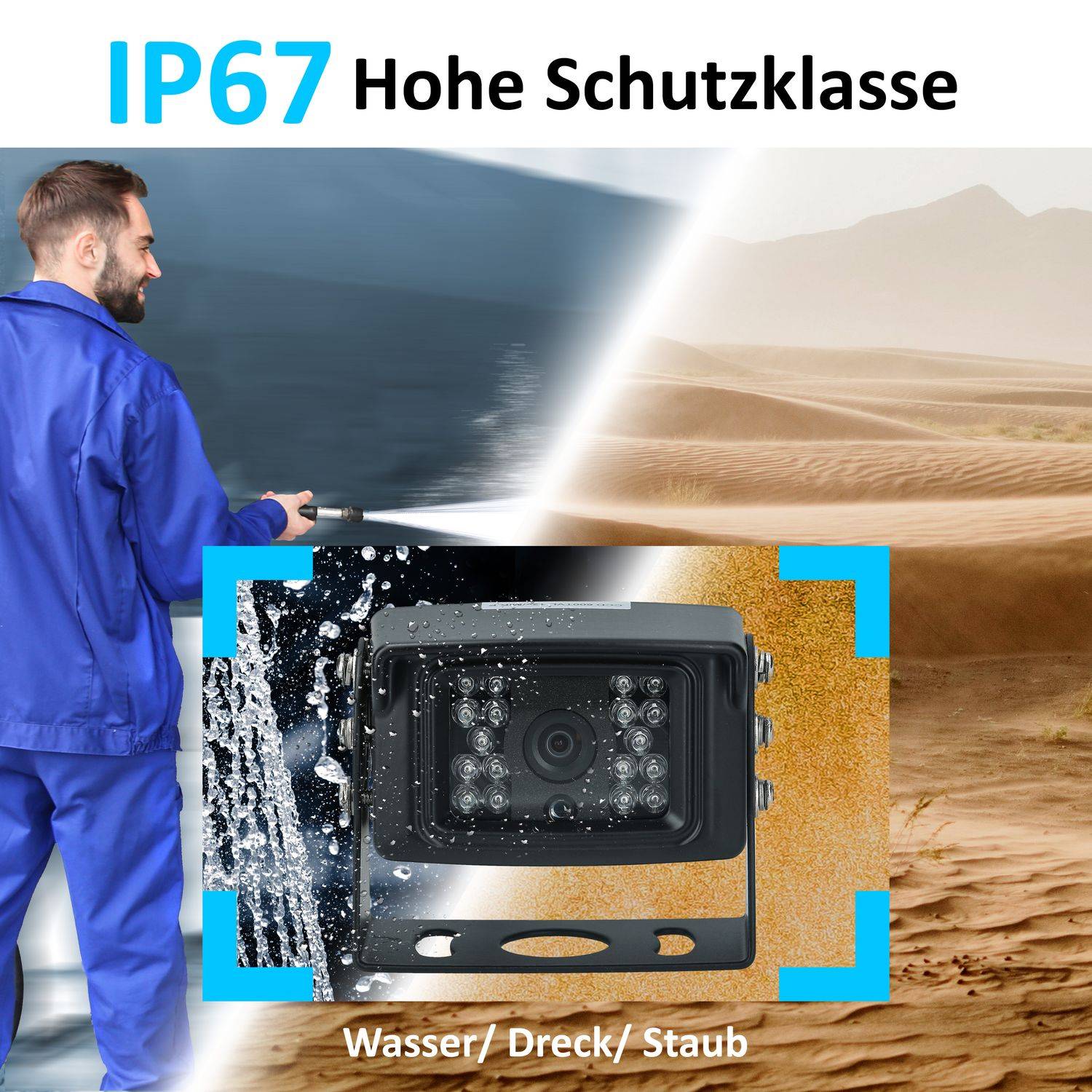 VSG24 Rückfahrkamera TRANSIT | Schwerlast Transporter schwarz RV-23131