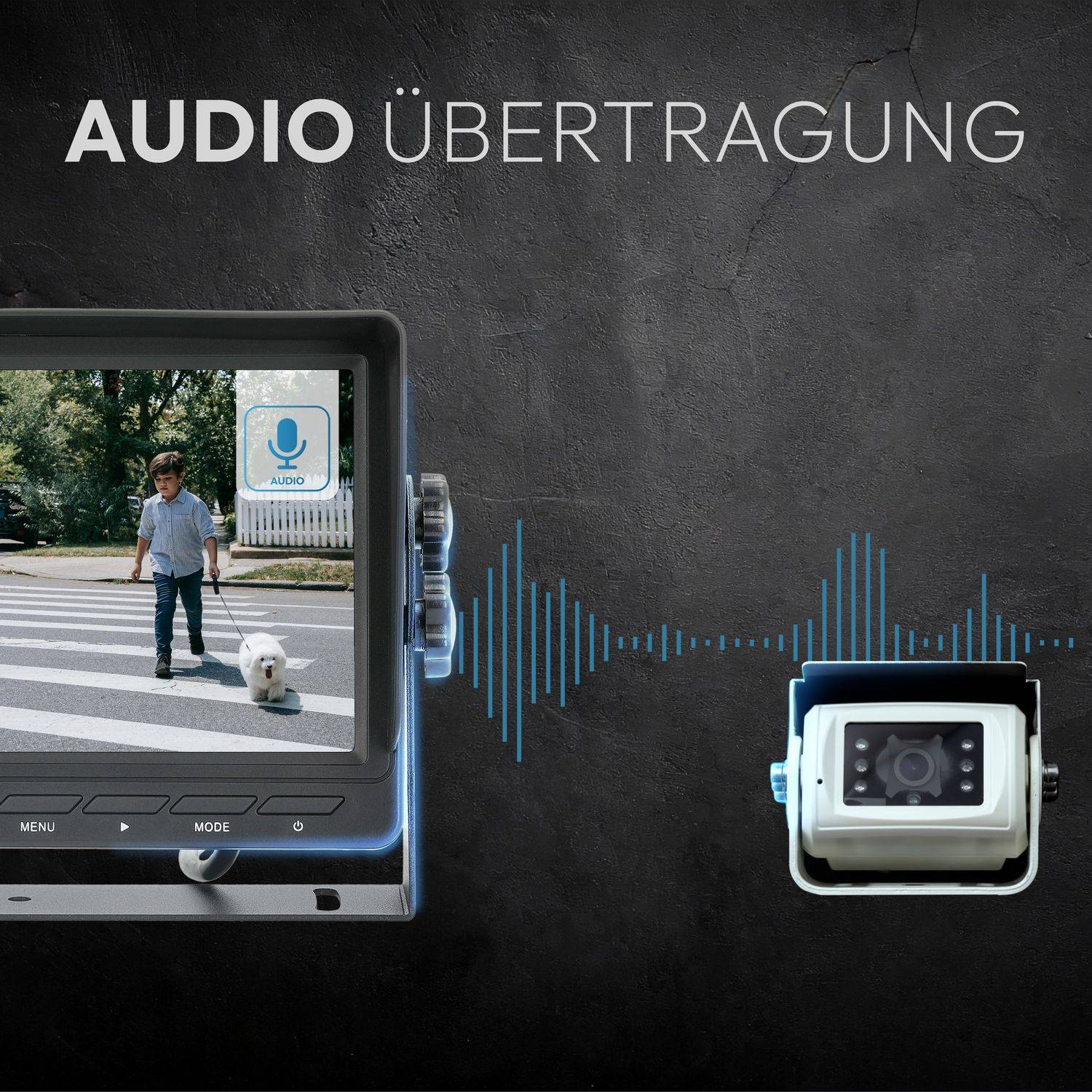 VSG24 7" Rückfahrkamera Set SMARTPLUS | Premiumkamera Audio weiß RVS-24121
