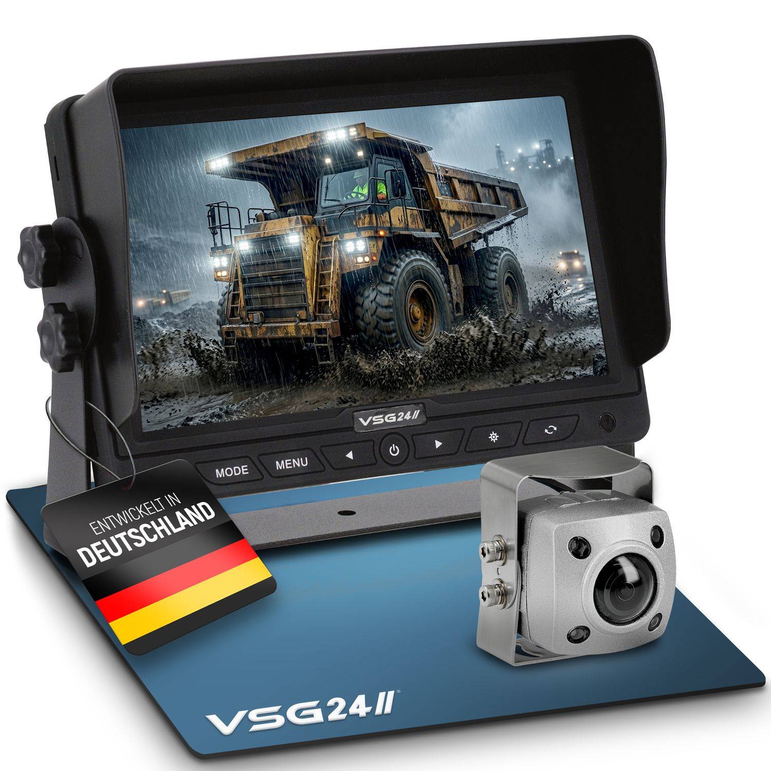 VSG24 7" Rückfahrkamera Set IP69K | PRO-Expert 1080P HD | 155 ° | IP69K | Videoaufzeichnung | RVS-24135
