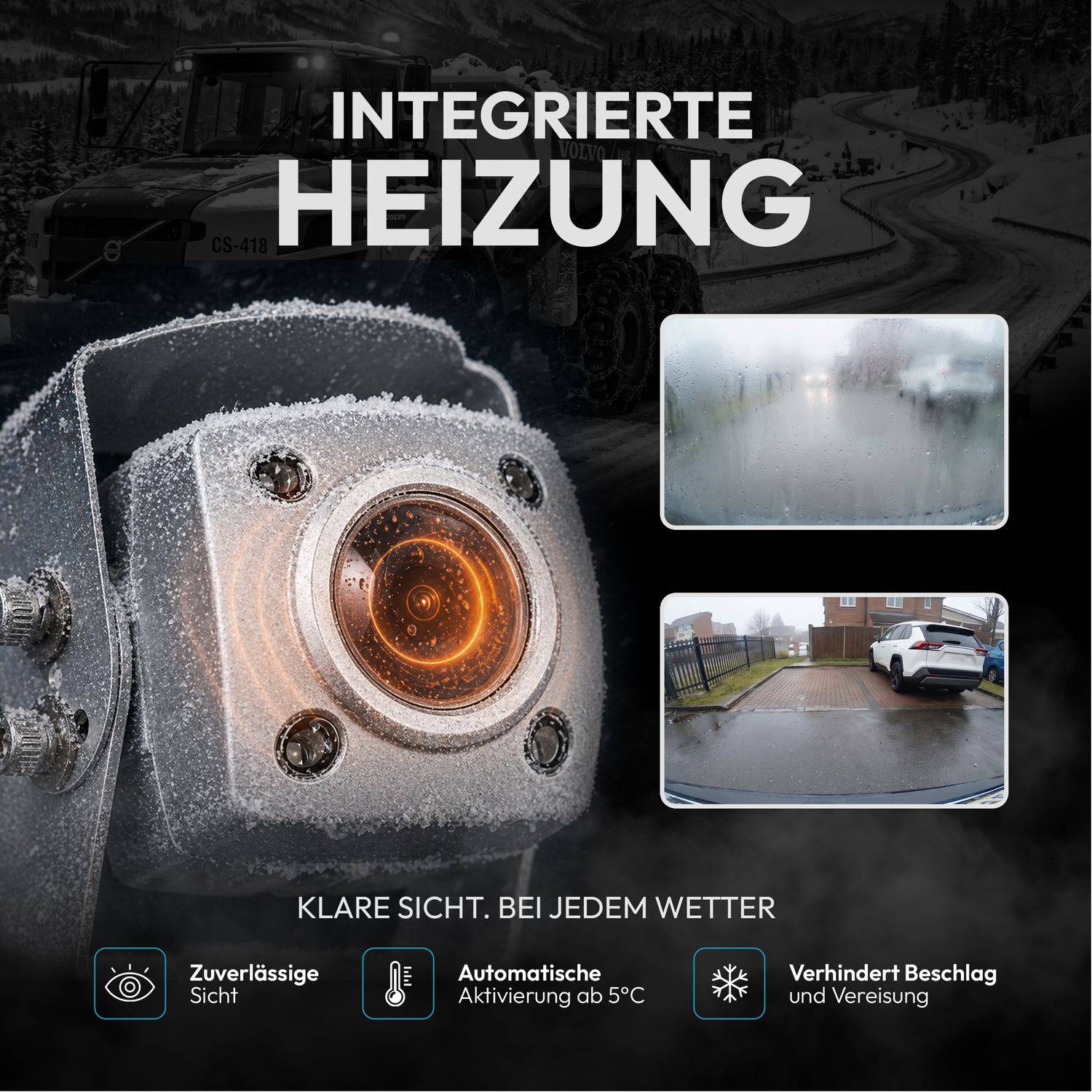 VSG24 7" Rückfahrkamera Set IP69K | PRO-Expert 1080P HD | 155 ° | IP69K | Videoaufzeichnung | RVS-24135