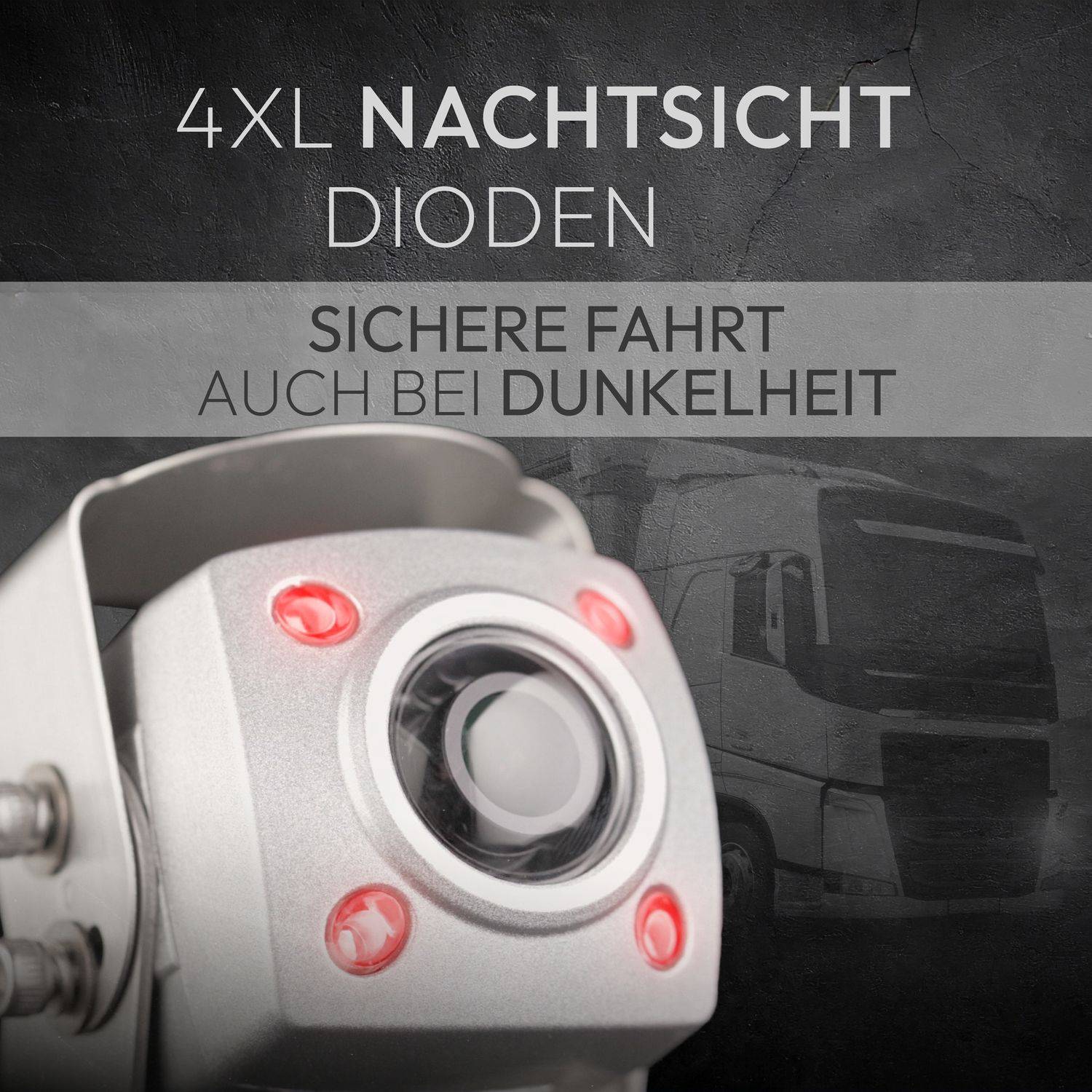 VSG24 7" Rückfahrkamera Set IP69K | PRO-Expert 1080P HD | 155 ° | IP69K | Videoaufzeichnung | RVS-24135