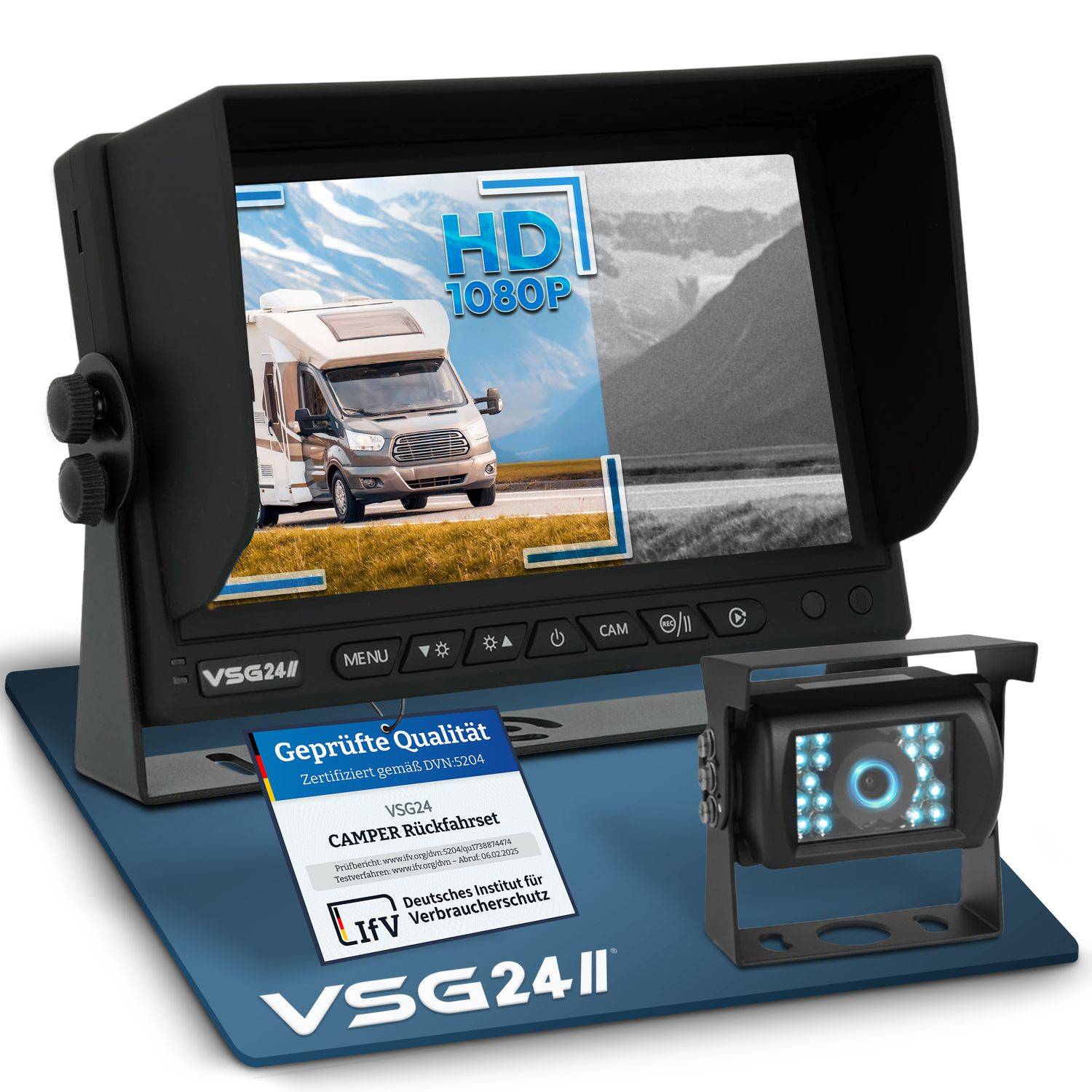 VSG24 7" Rückfahrkamera Set CAMPER HD | 1080P-HD Kamera RVS-24191